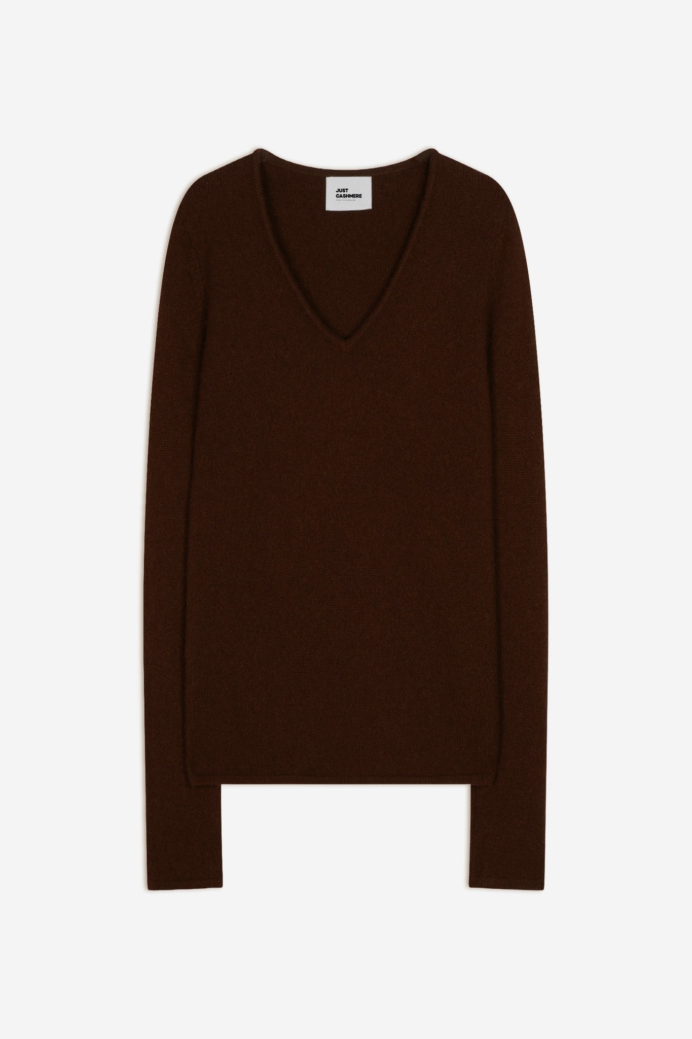 abby pull col v 4 fils café