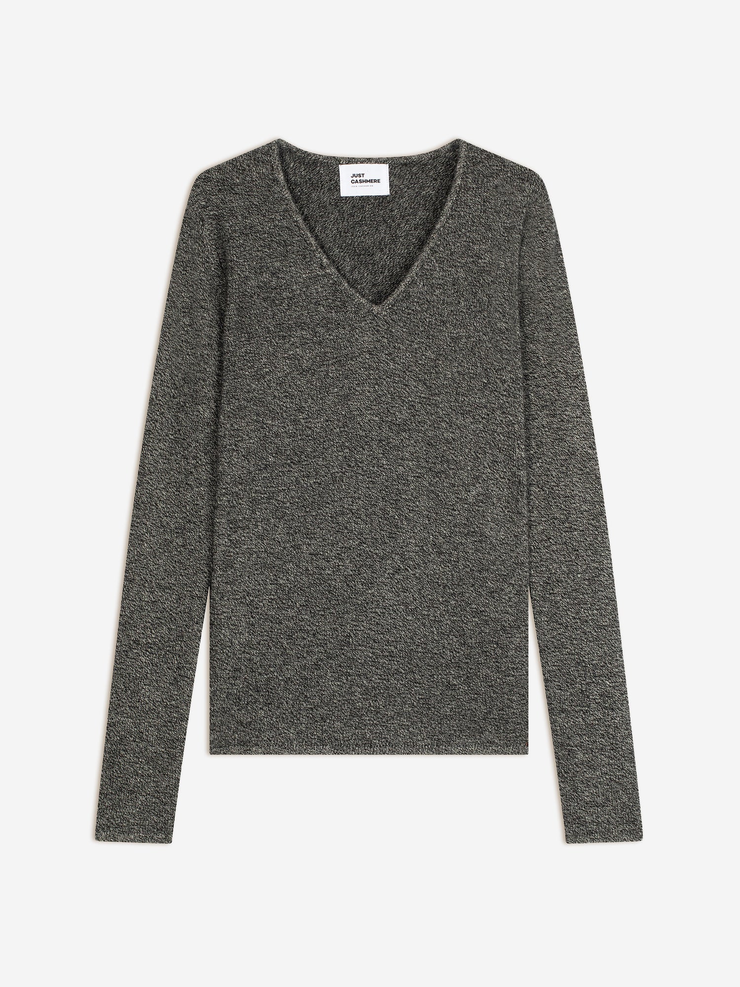 ABBY black/white 4-ply V-neck sweater