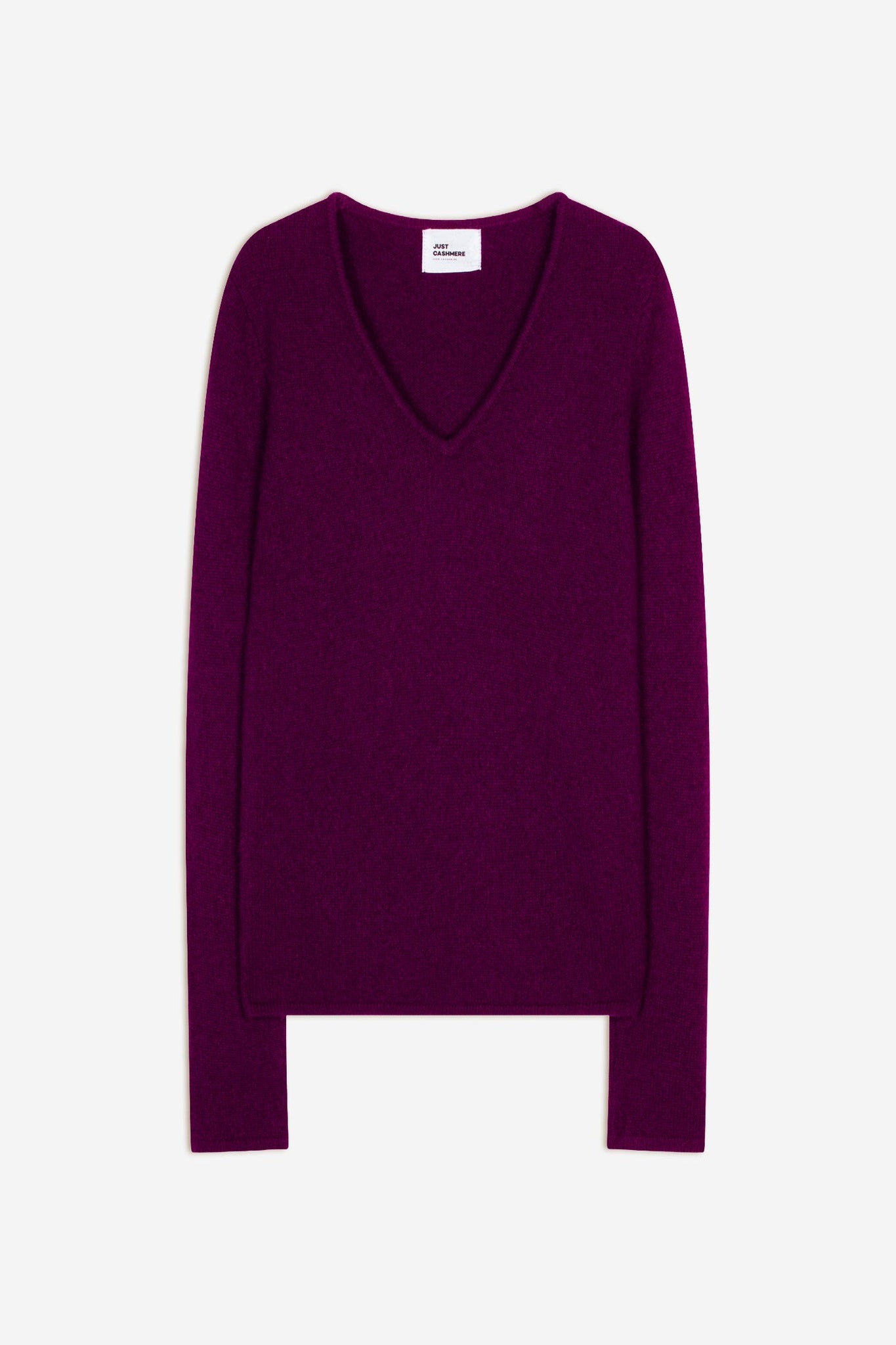 ABBY plum 4-ply V-neck sweater