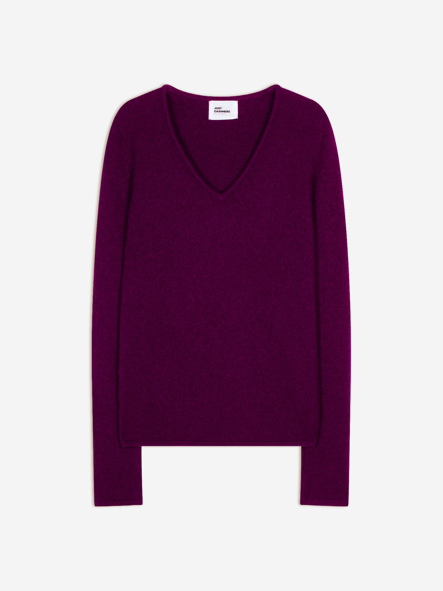 ABBY plum 4-ply V-neck sweater