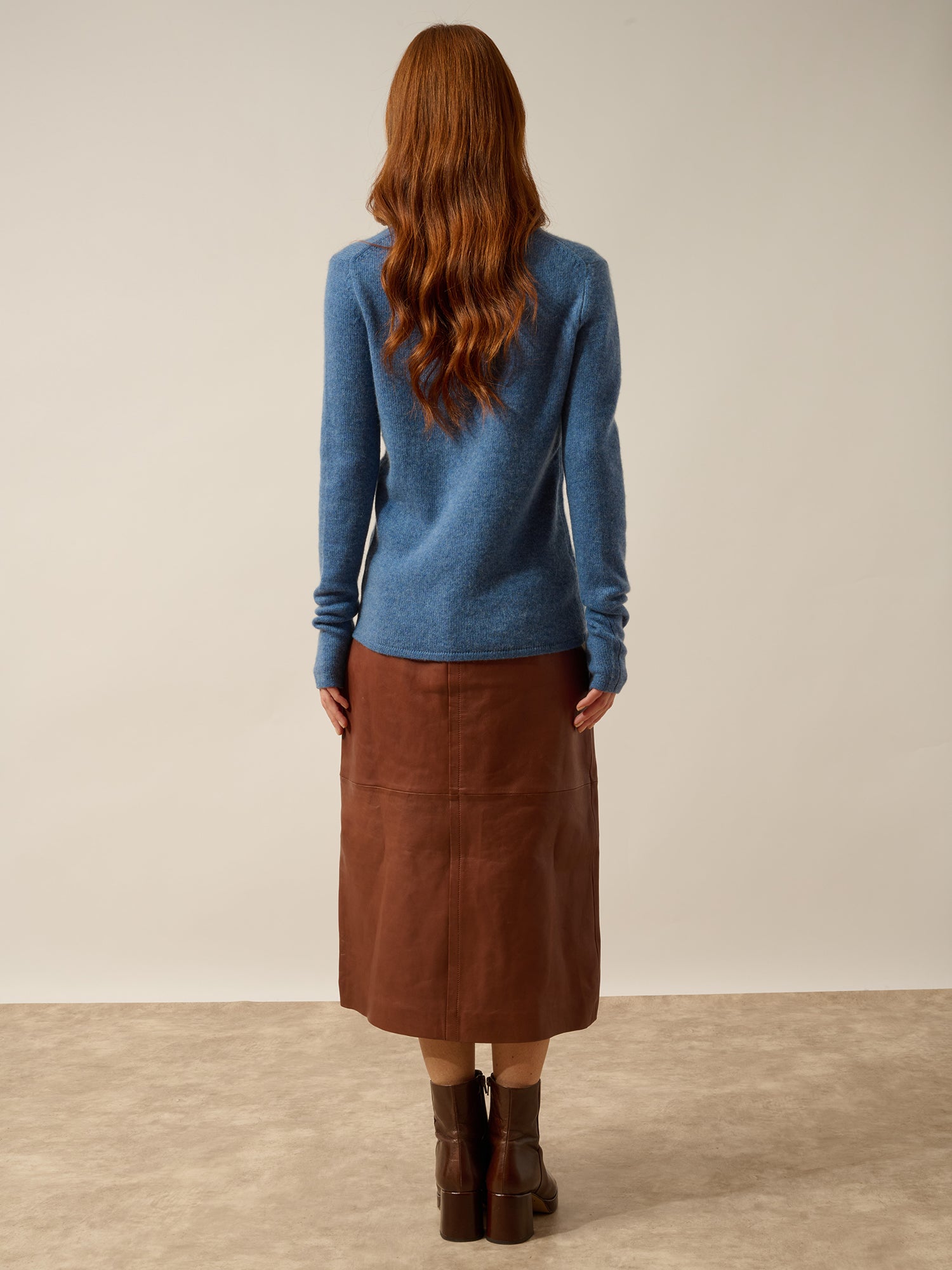 ABBY v-neck sweater denim blue