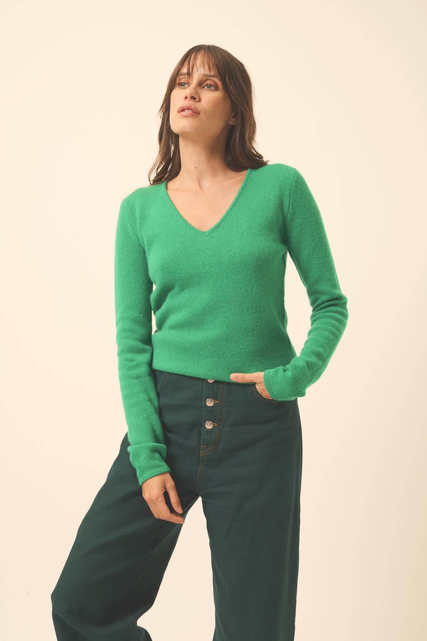 ABBY v-neck sweater mint