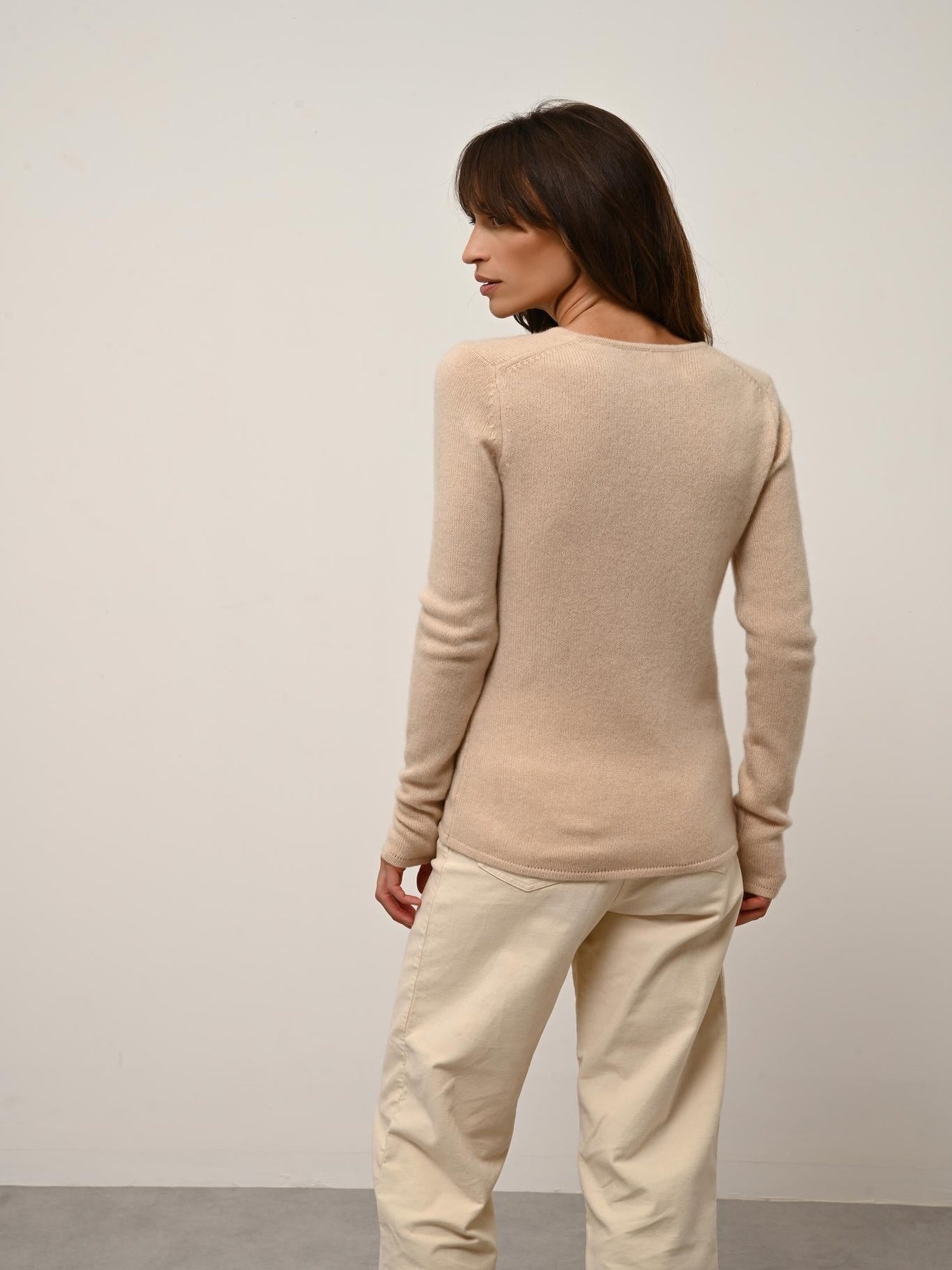 ABBY v-neck sweater sand