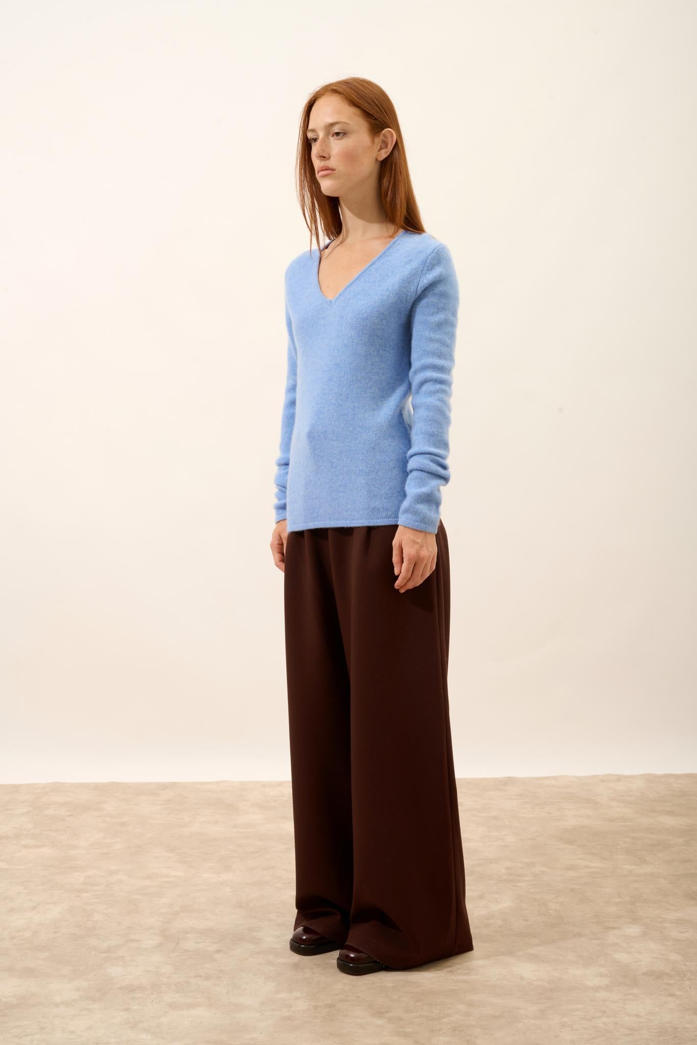 ABBY v-neck sweater sky