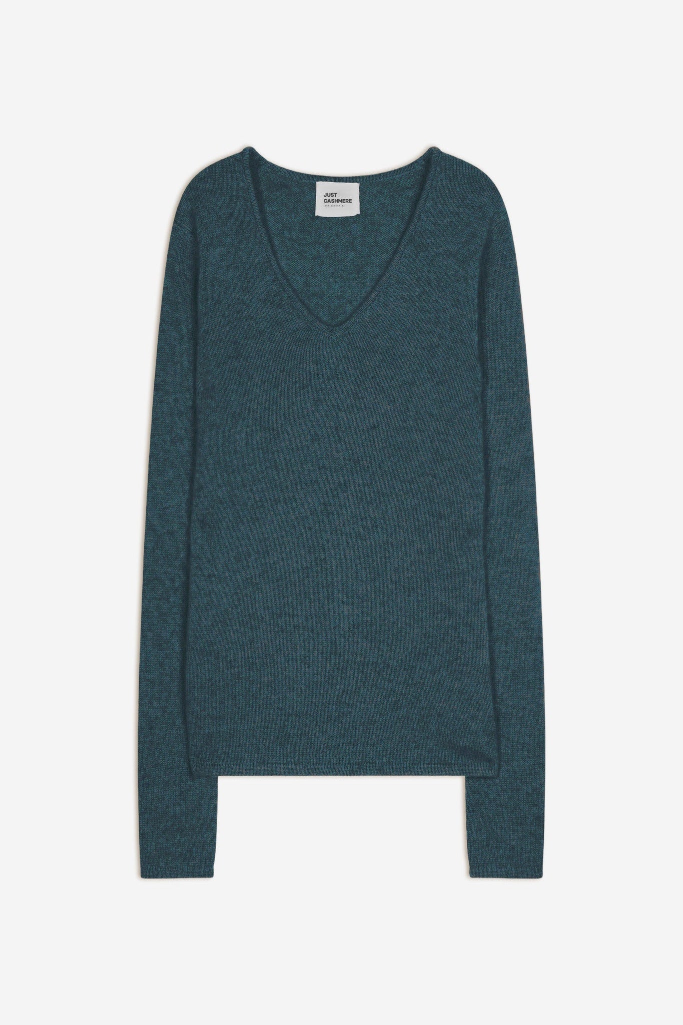 ABBY duck green heathered V-neck sweater
