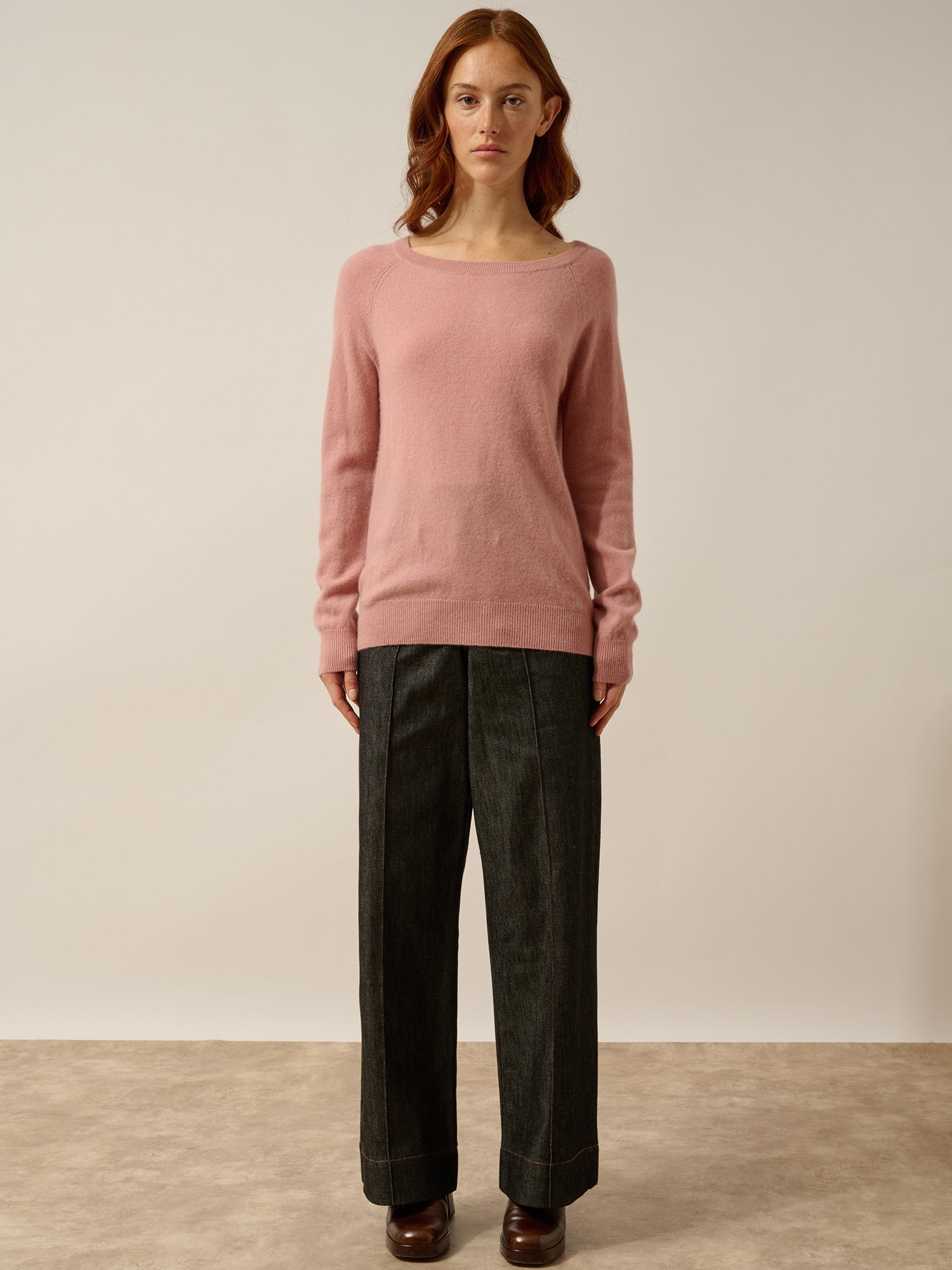 abigail pull col bateau goutte dos bois de rose