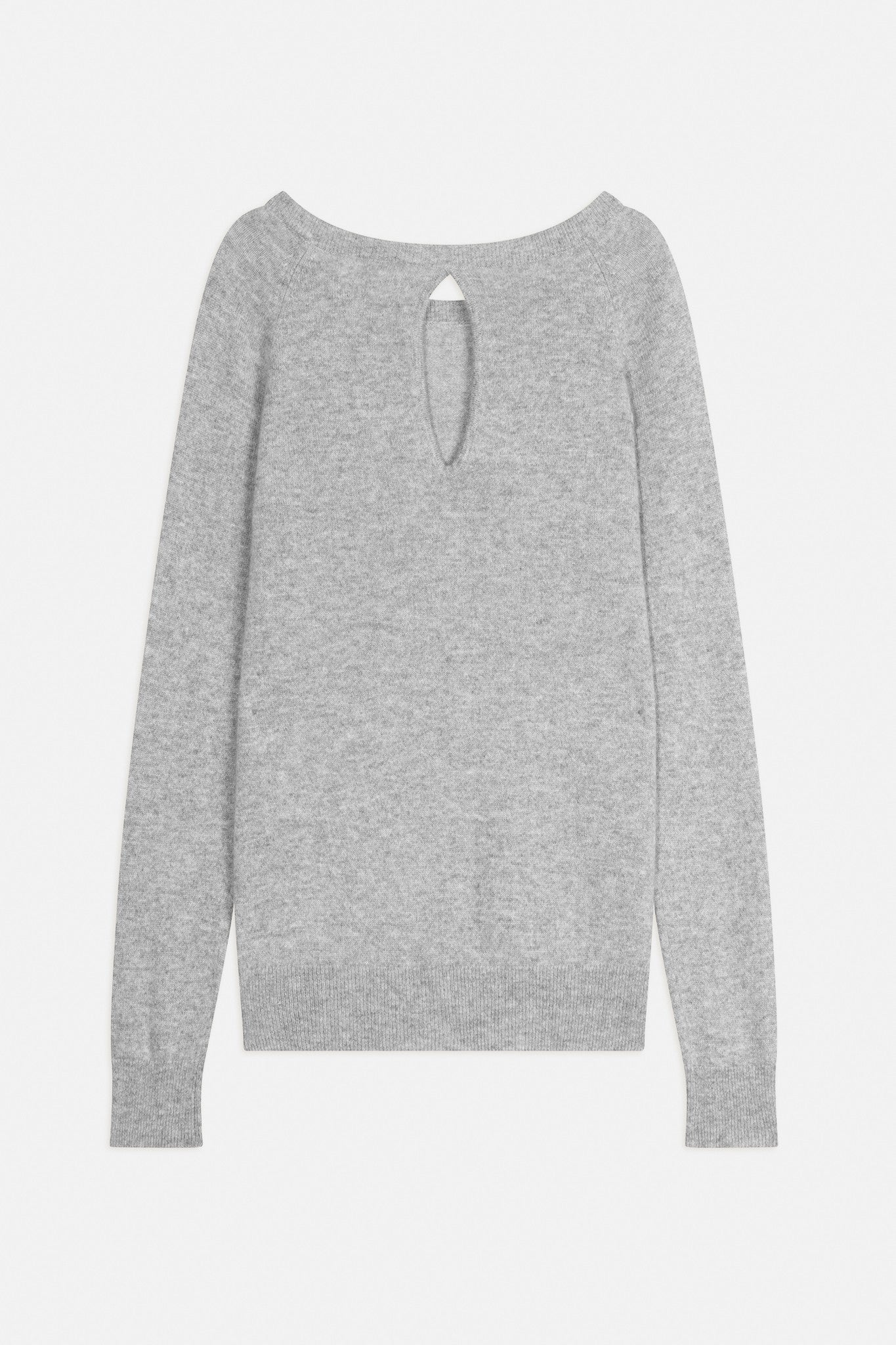 abigail boat neck sweater with cloud-patterned back