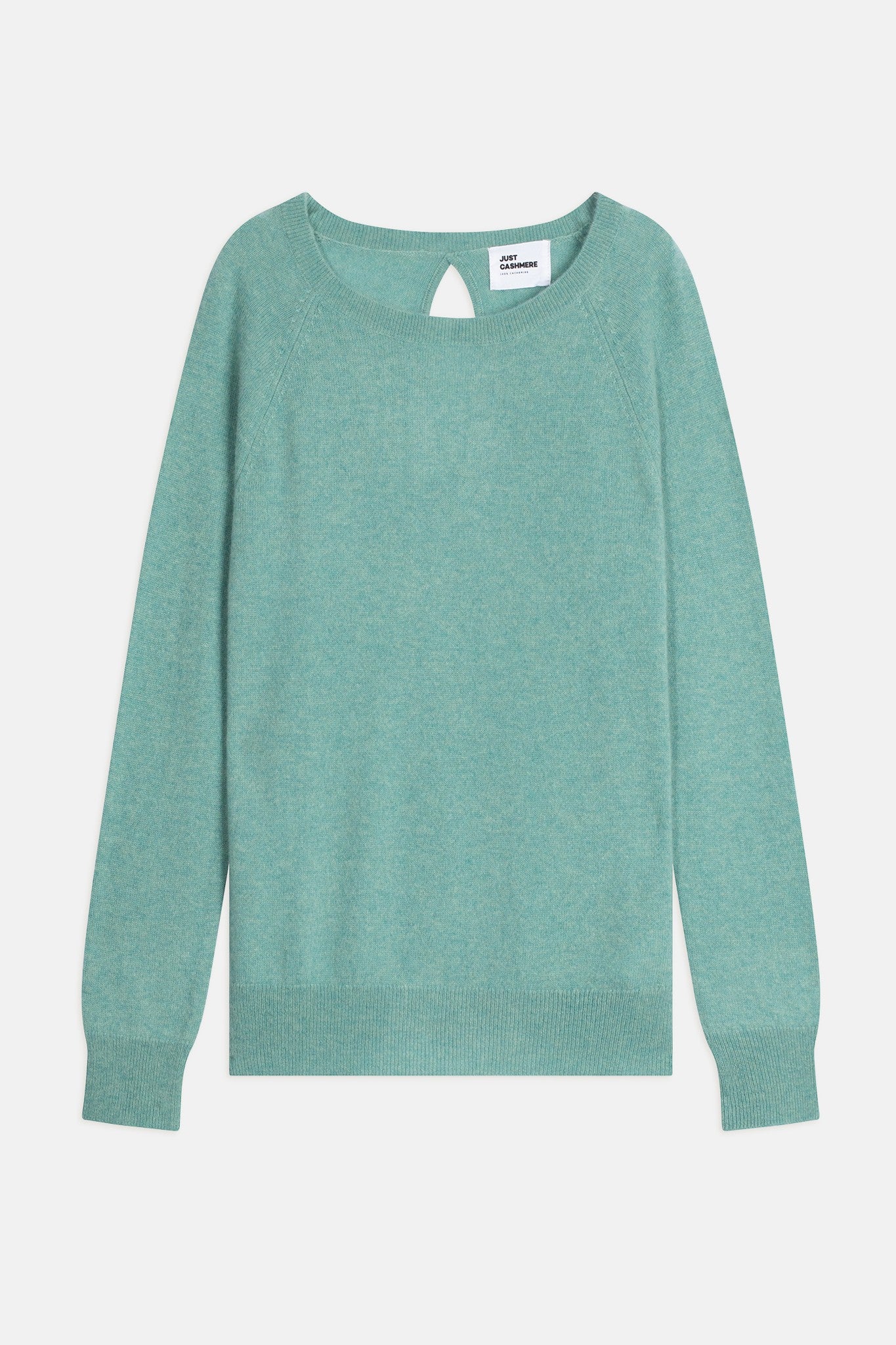 abigail pull col bateau goutte dos vert chiné