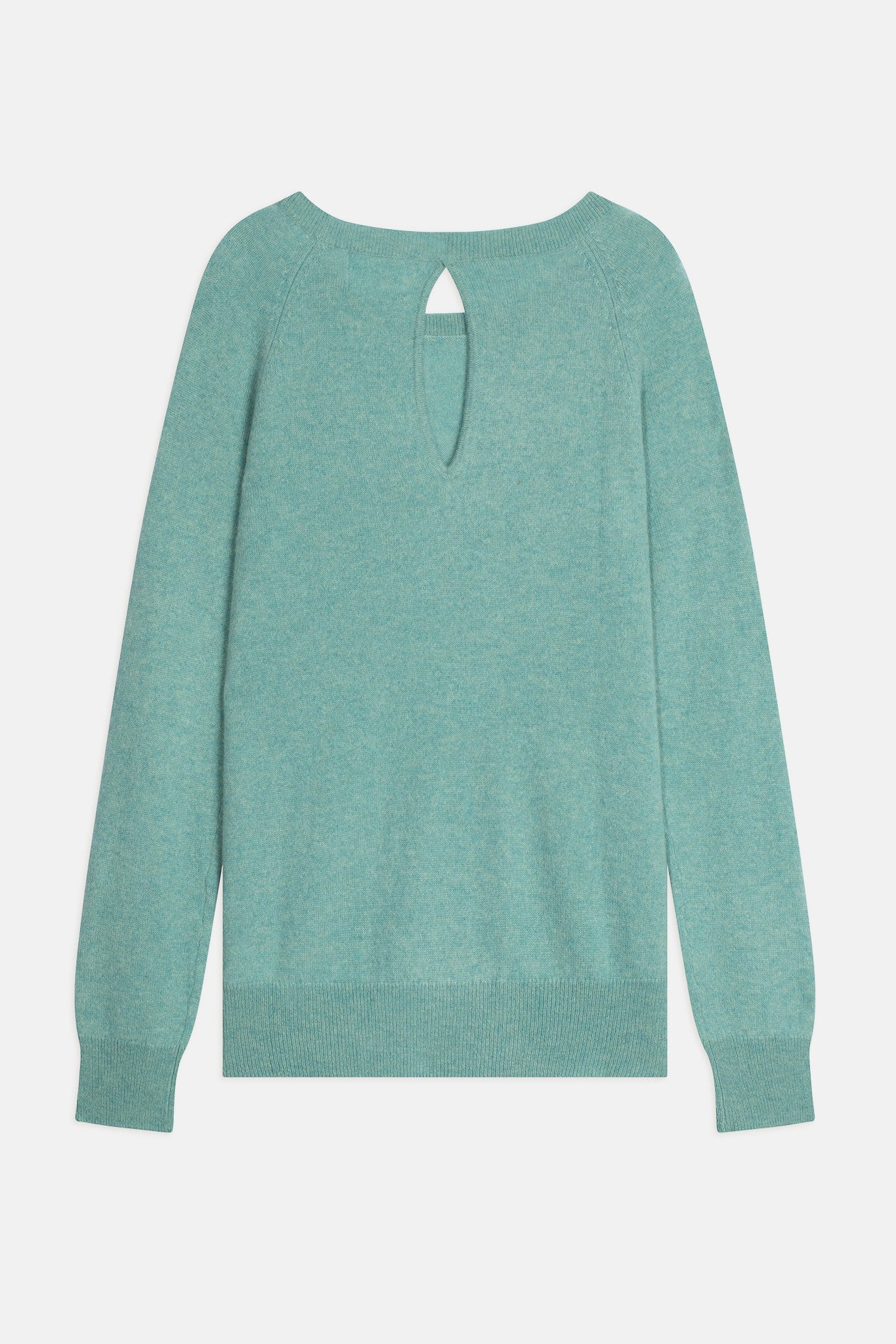 abigail pull col bateau goutte dos vert chiné