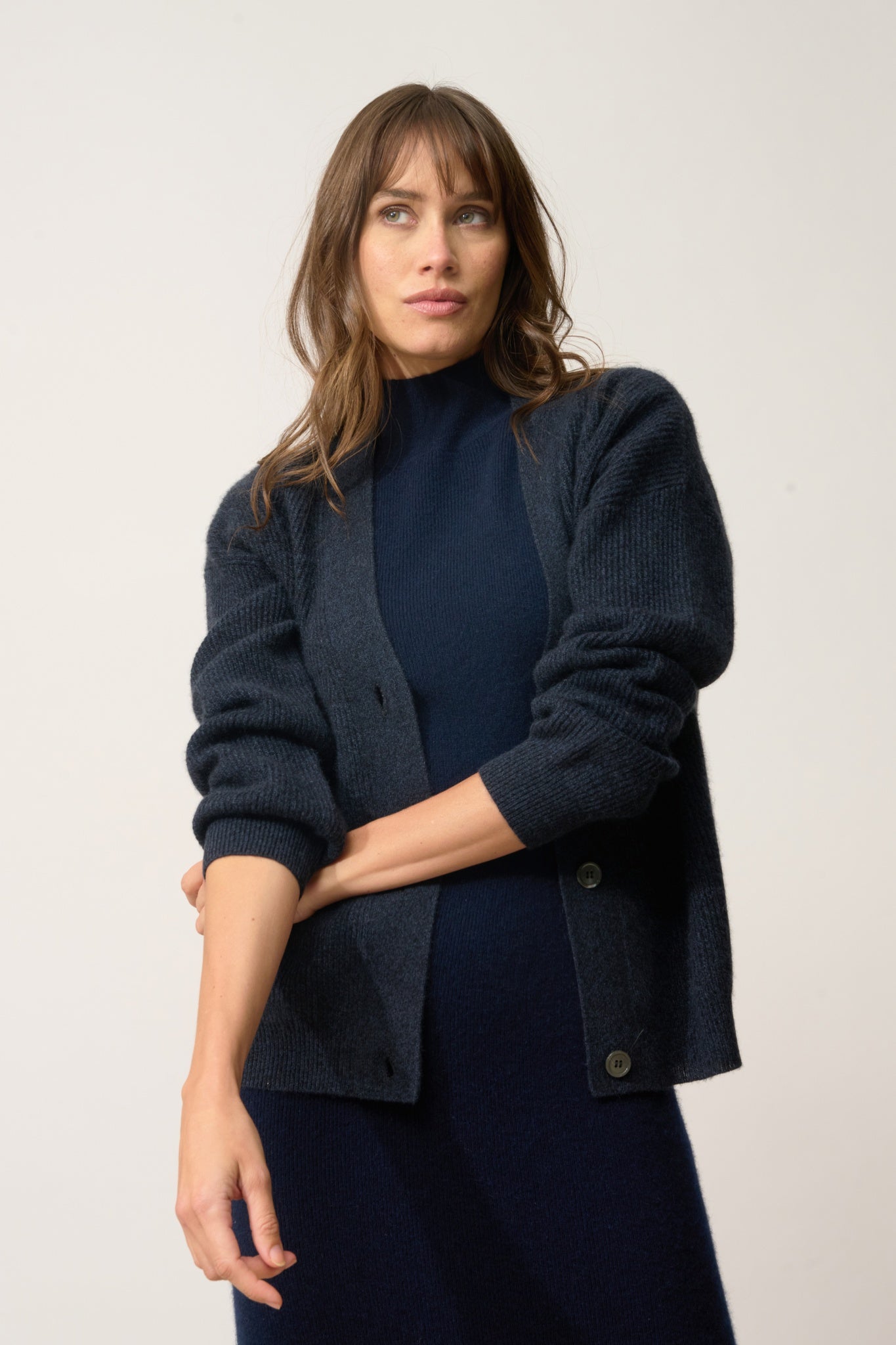 ADELE caviar V-neck cardigan