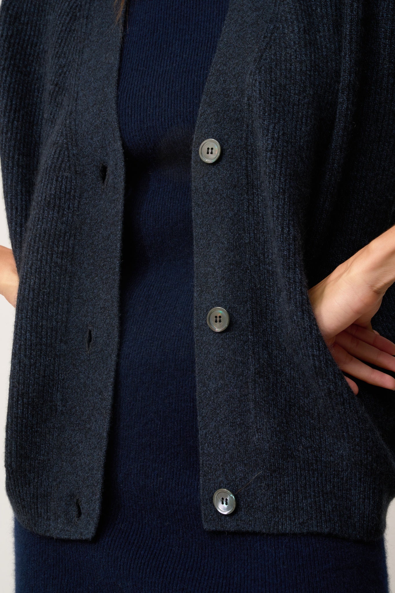 ADELE caviar V-neck cardigan