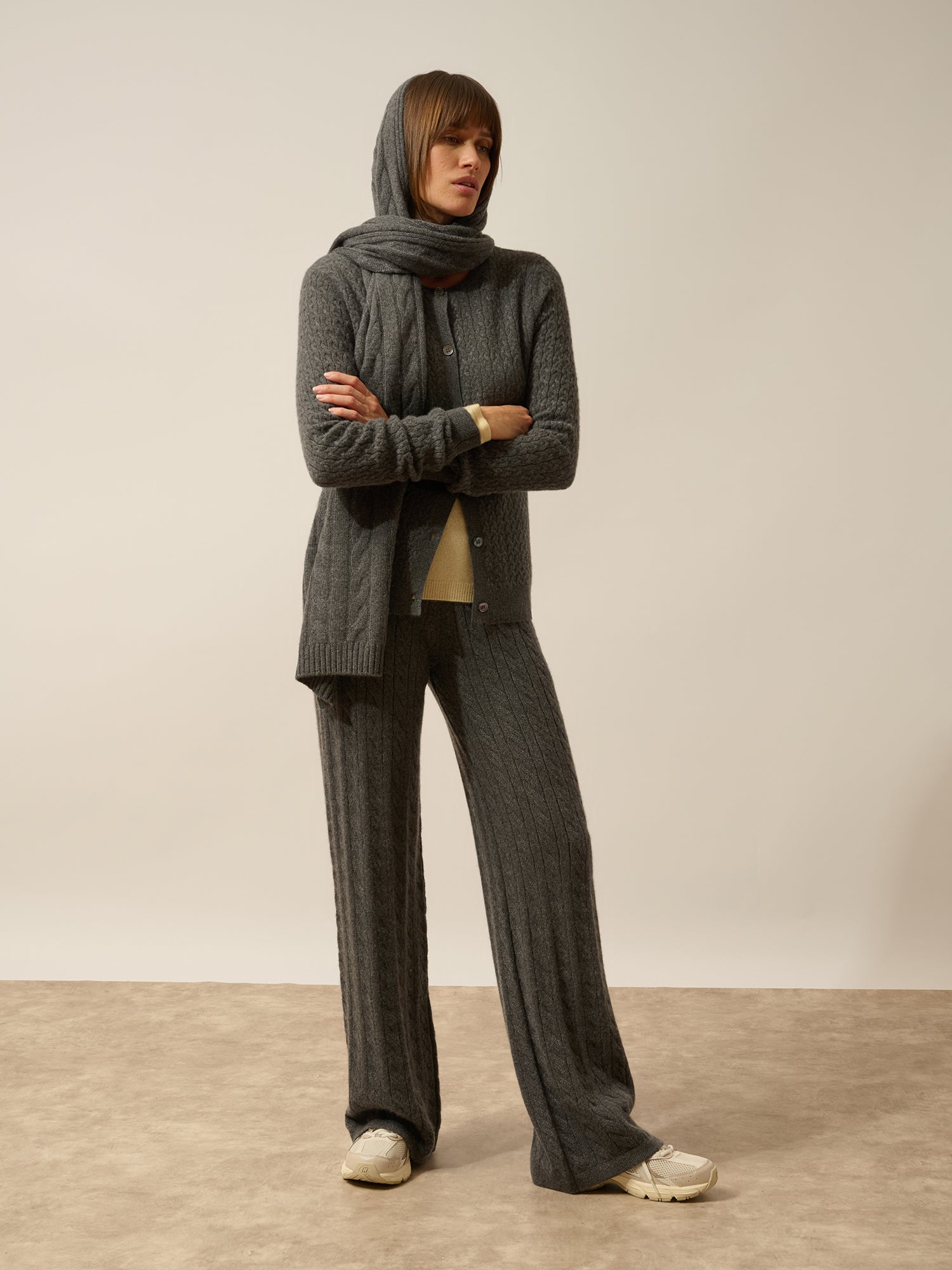 AELITH écharpe 4 fils anthracite chiné