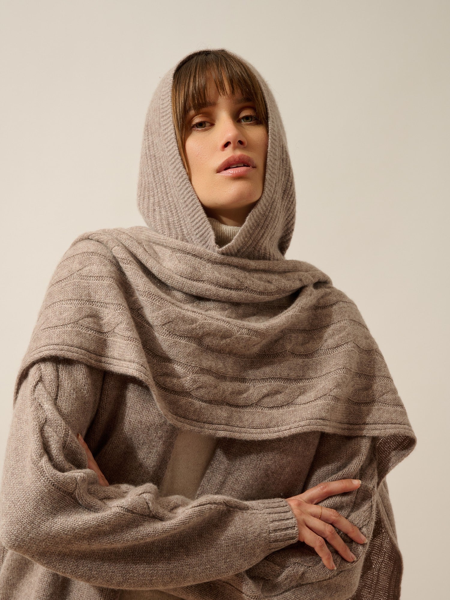 aelith 4-ply caribou heathered scarf