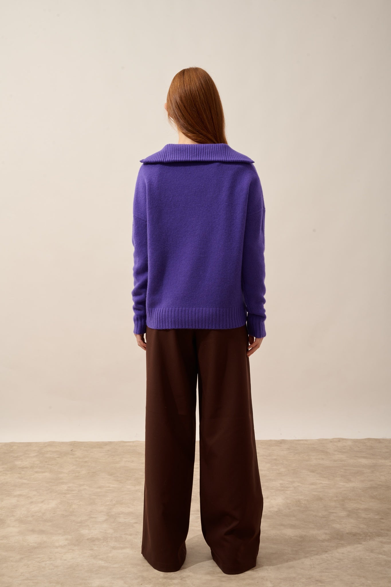 AKAR 6-ply amethyst trucker sweater