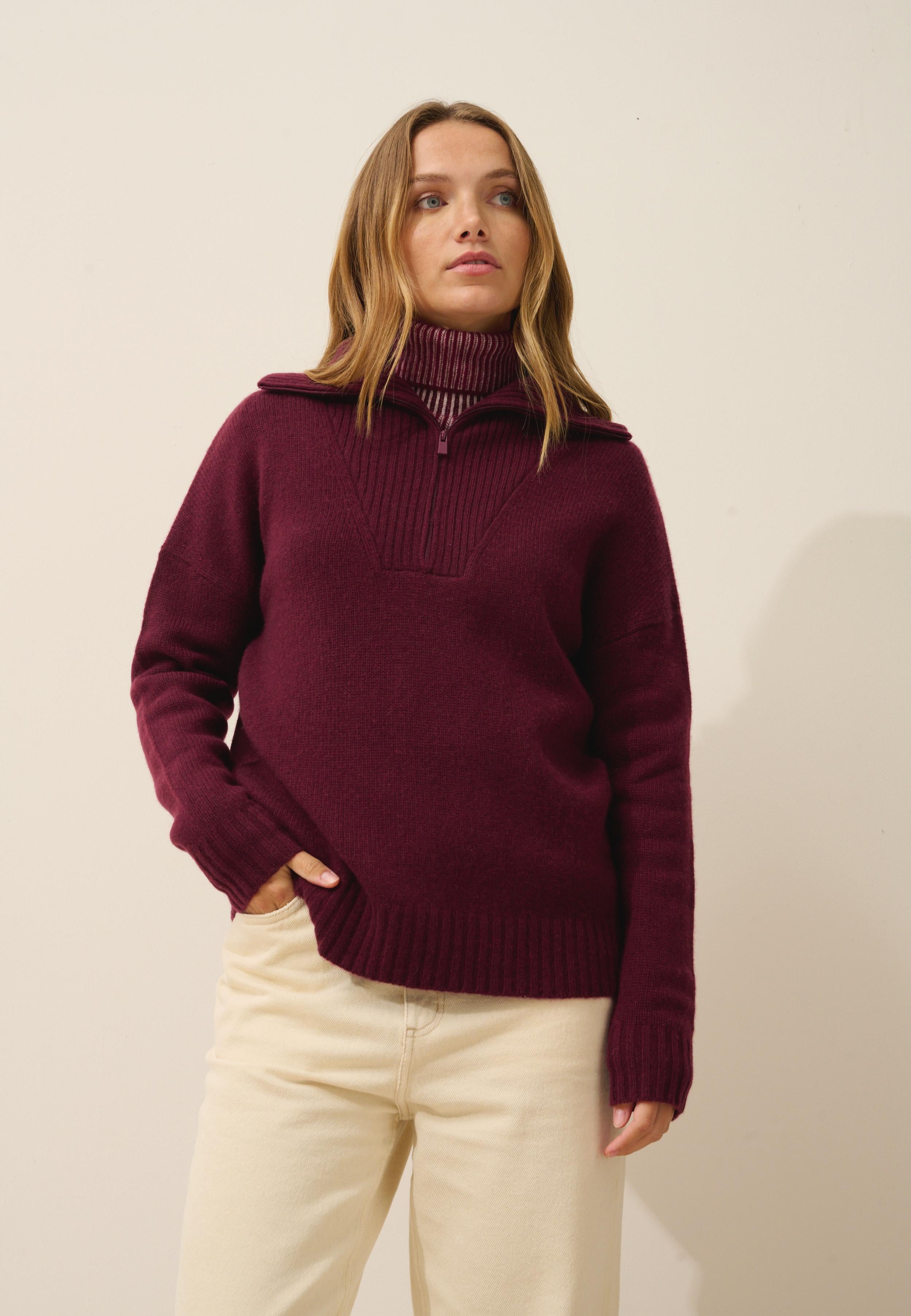 AKAR mulberry trucker-neck pullover