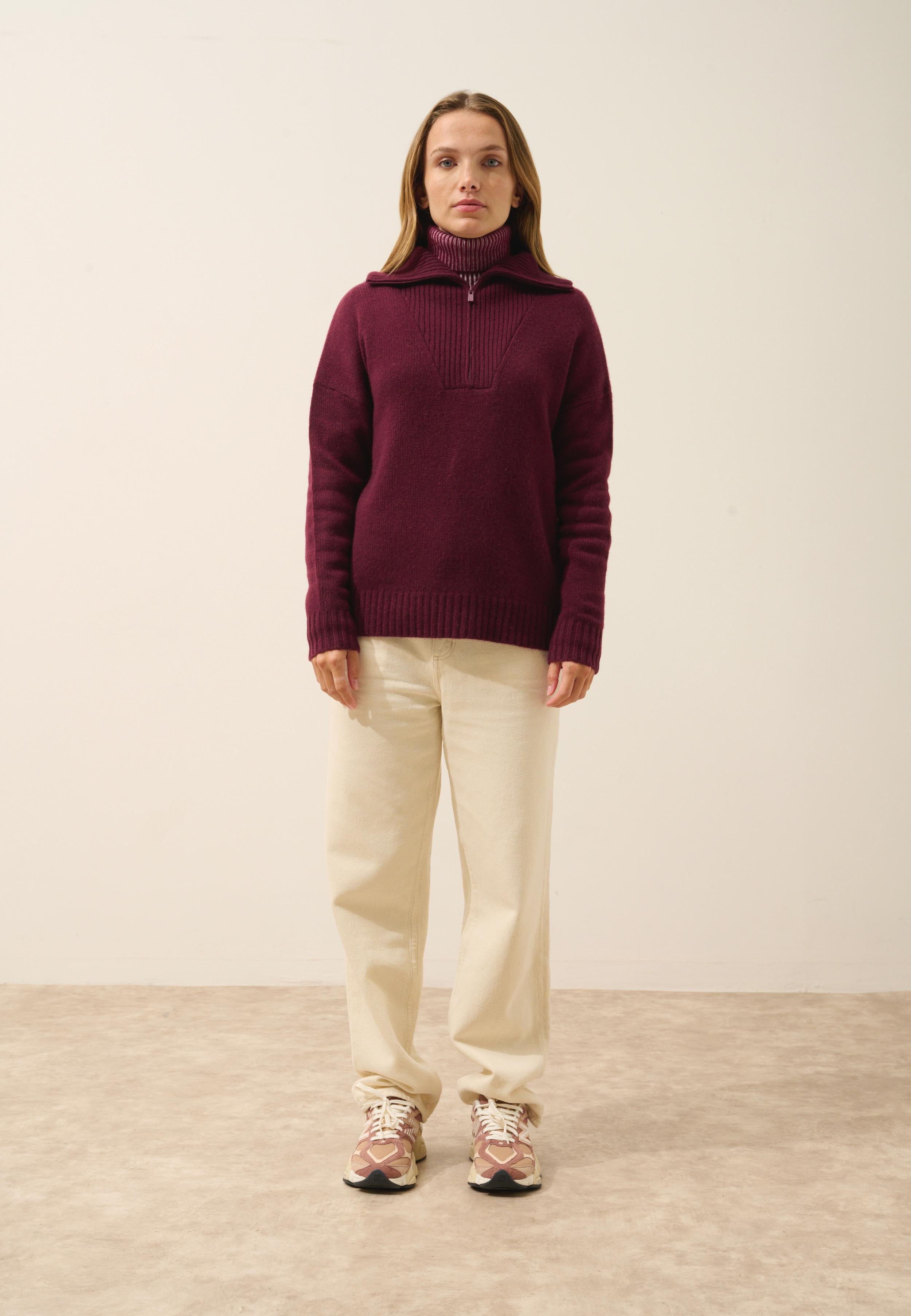 AKAR mulberry trucker-neck pullover