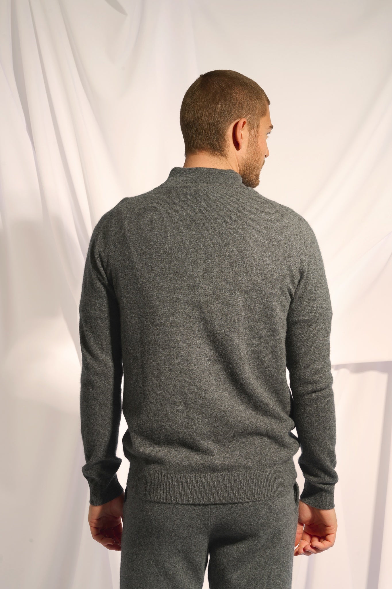 ALAN gilet col montant anthracite chiné