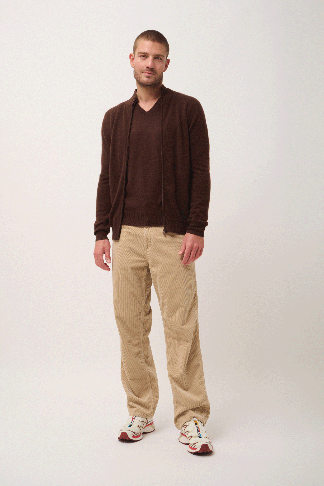 ALAN high-neck cardigan coffee