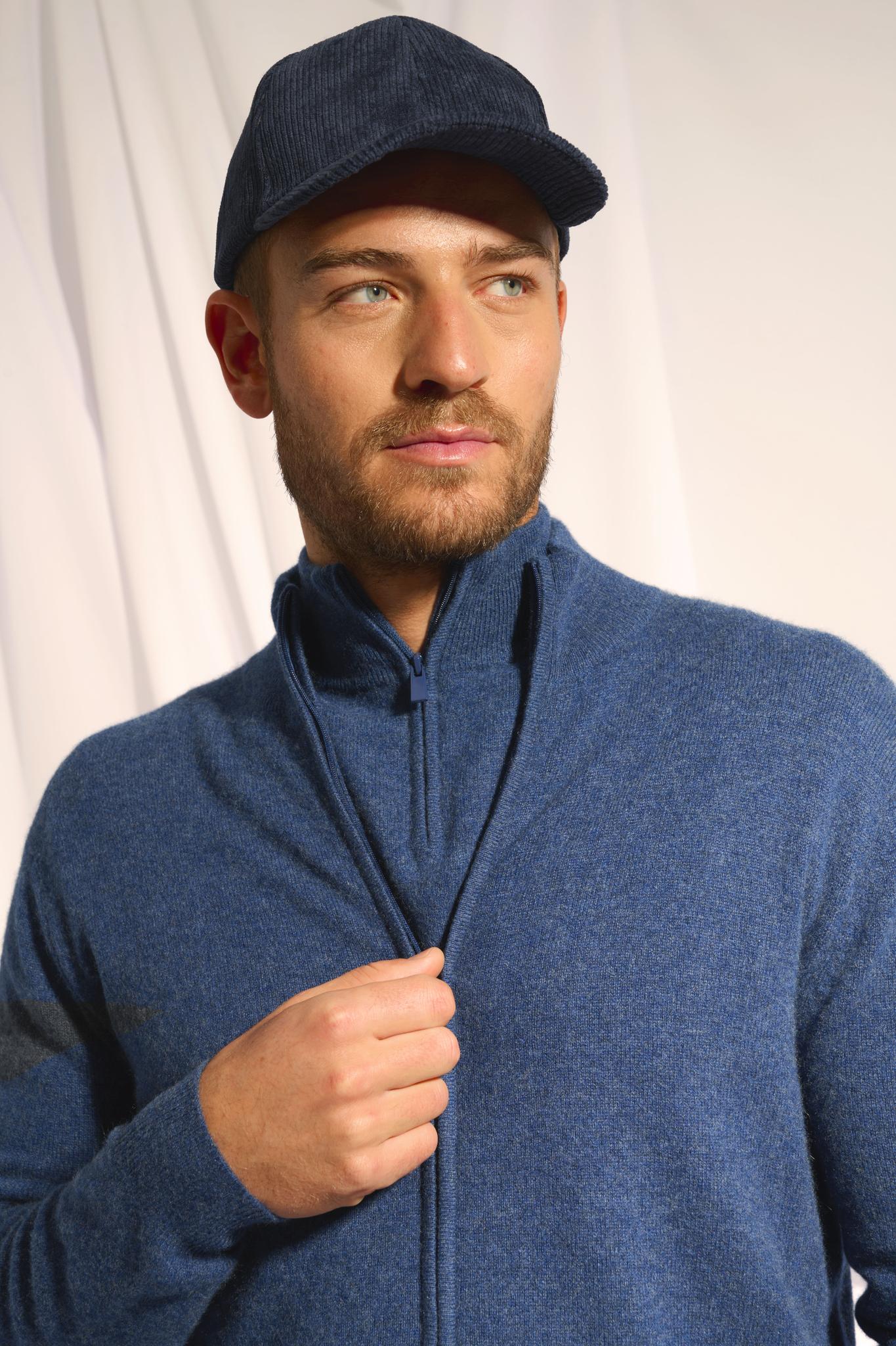 ALAN gilet col montant ocean chiné