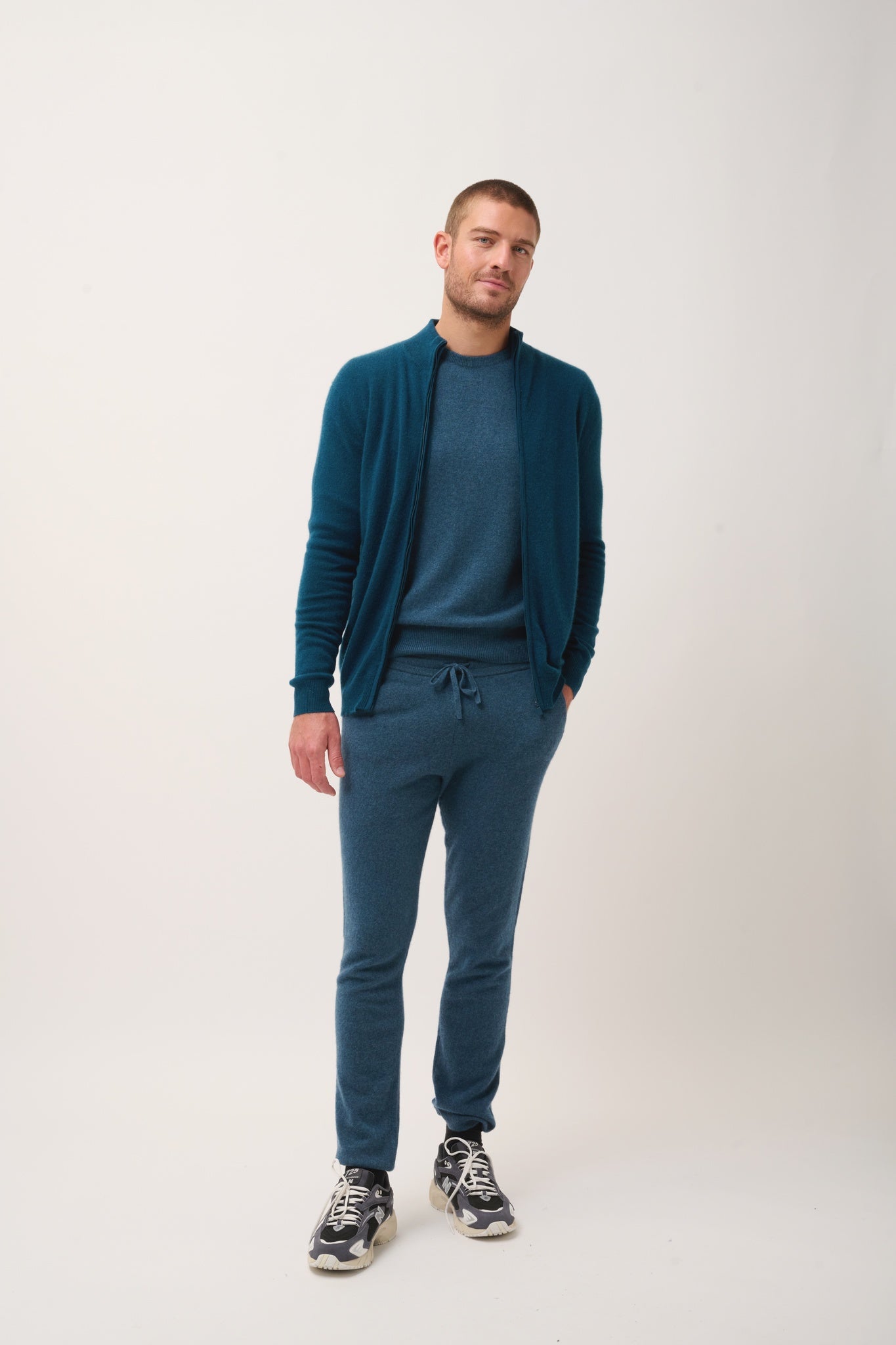 ALAN high neck cardigan duck green