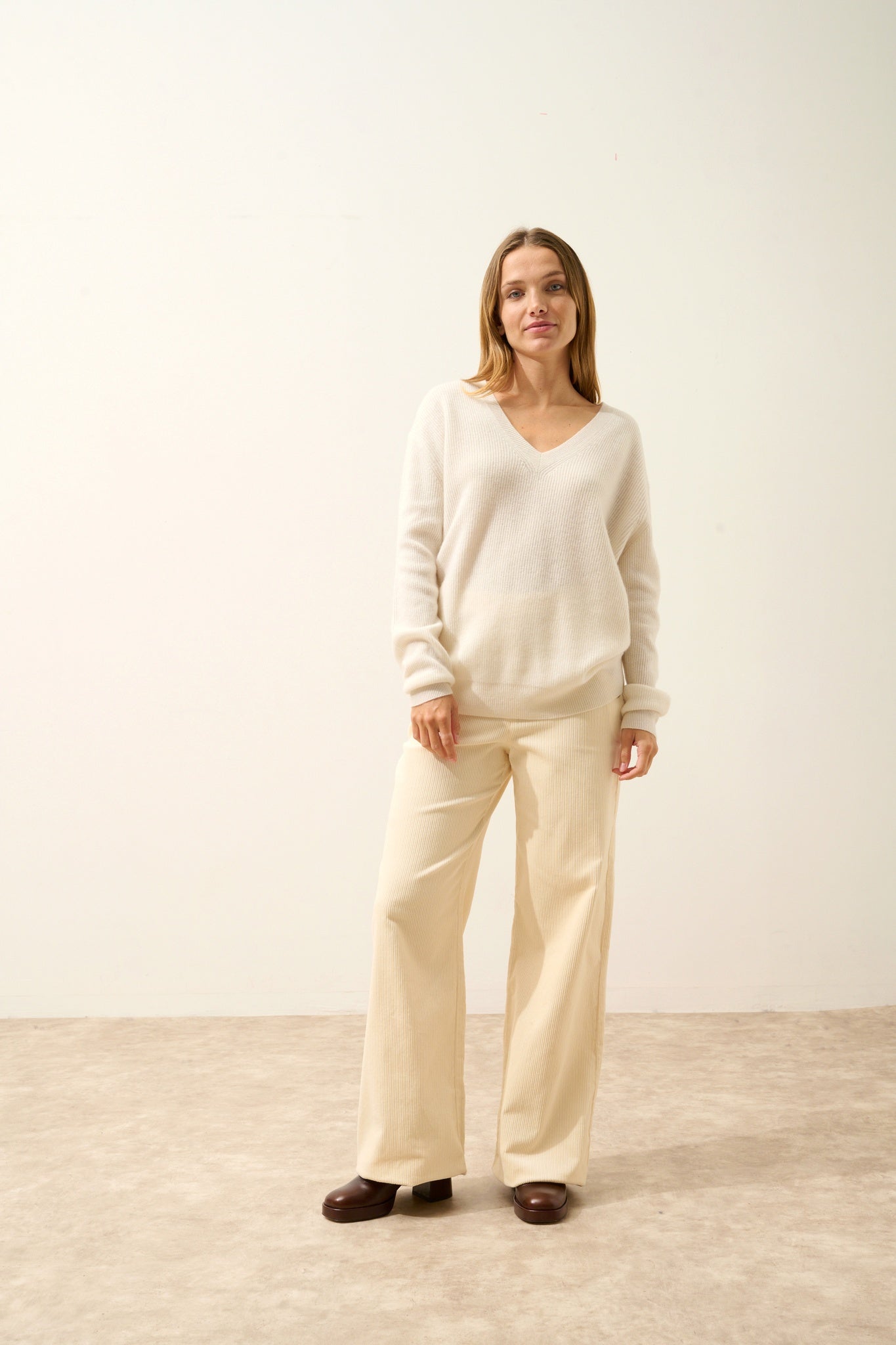 ALENIA pull col v ivoire