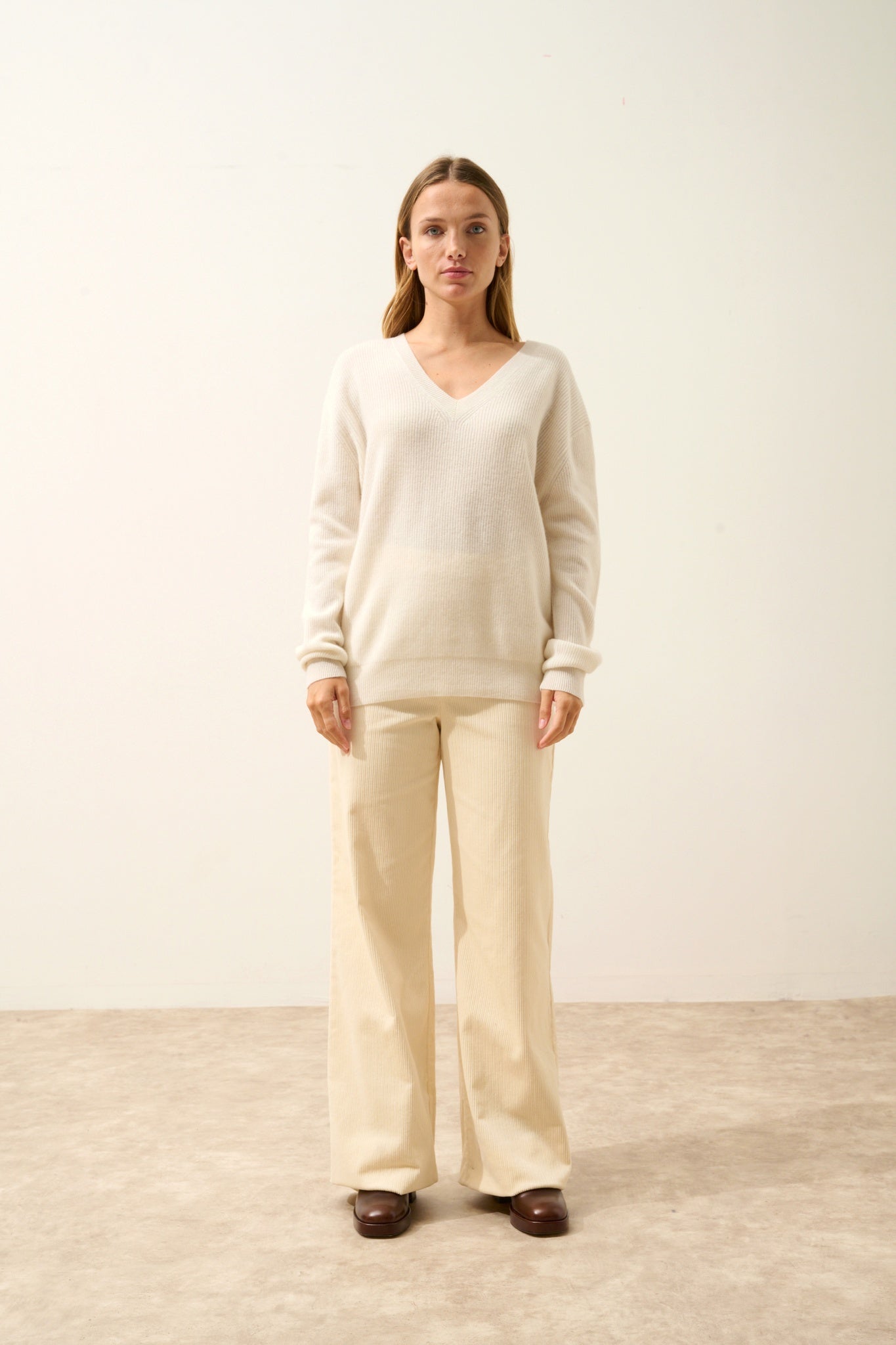 ALENIA pull col v ivoire