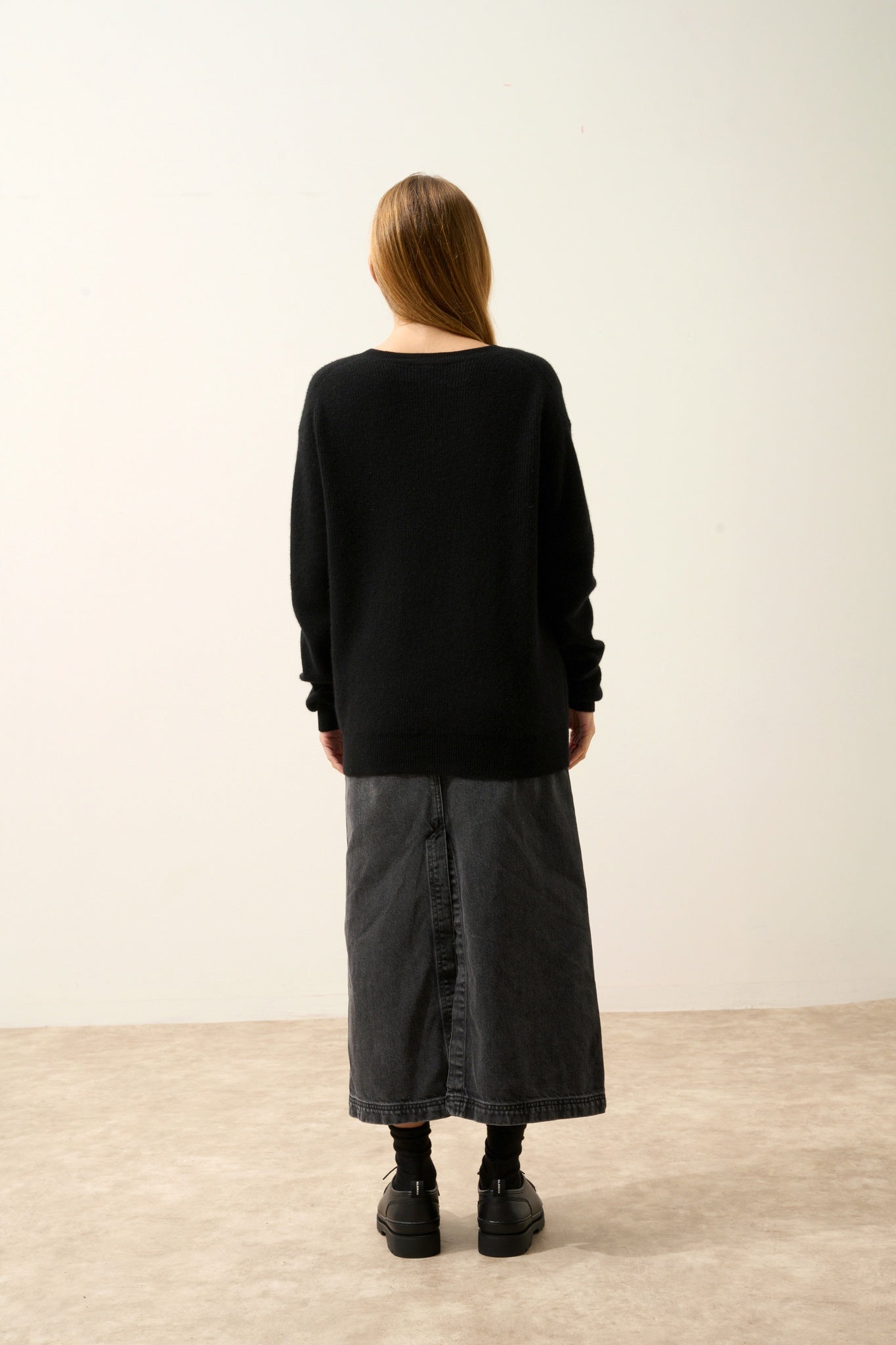 ALENIA pull col v noir