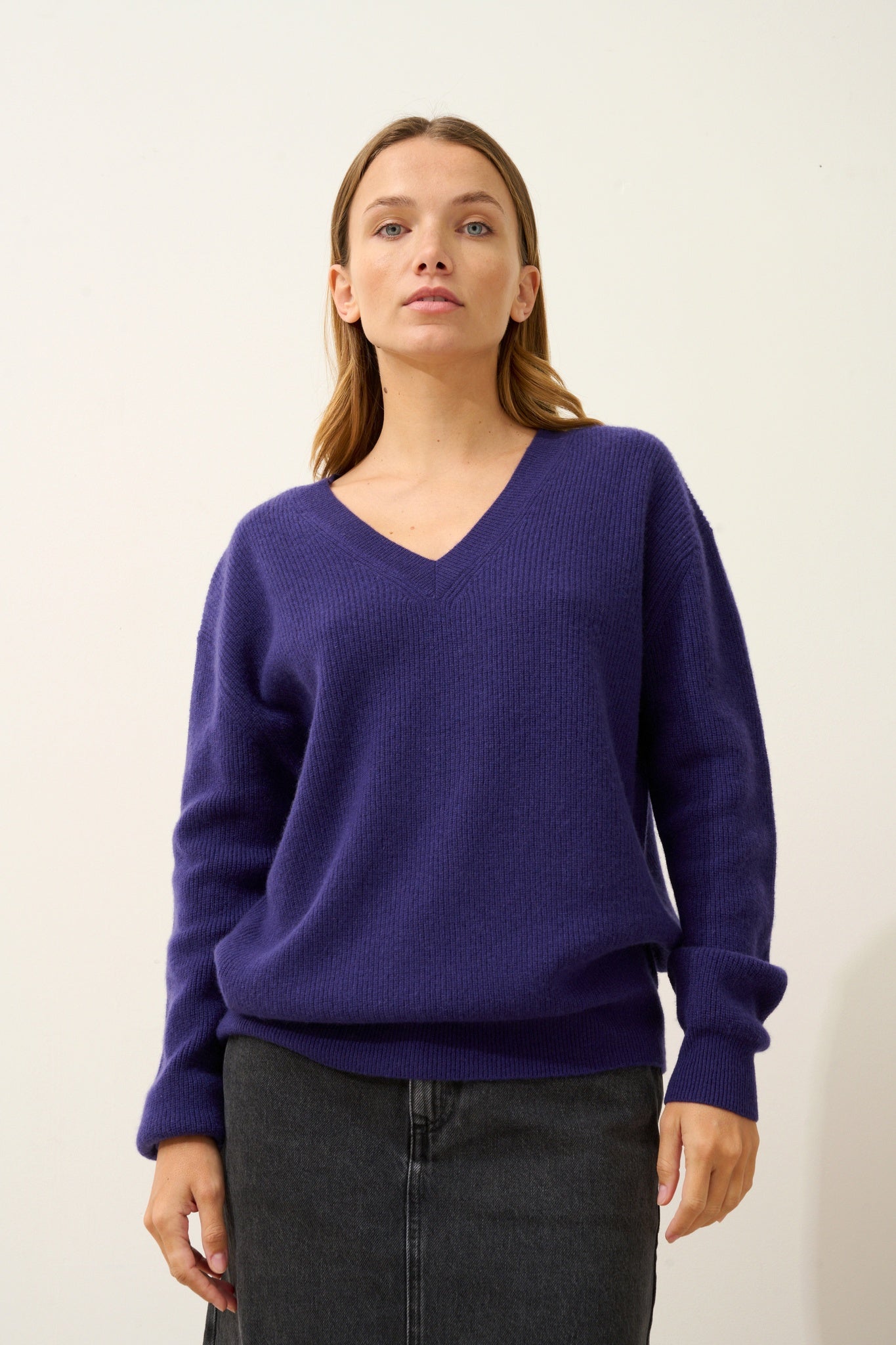 ALENIA pull col v purple