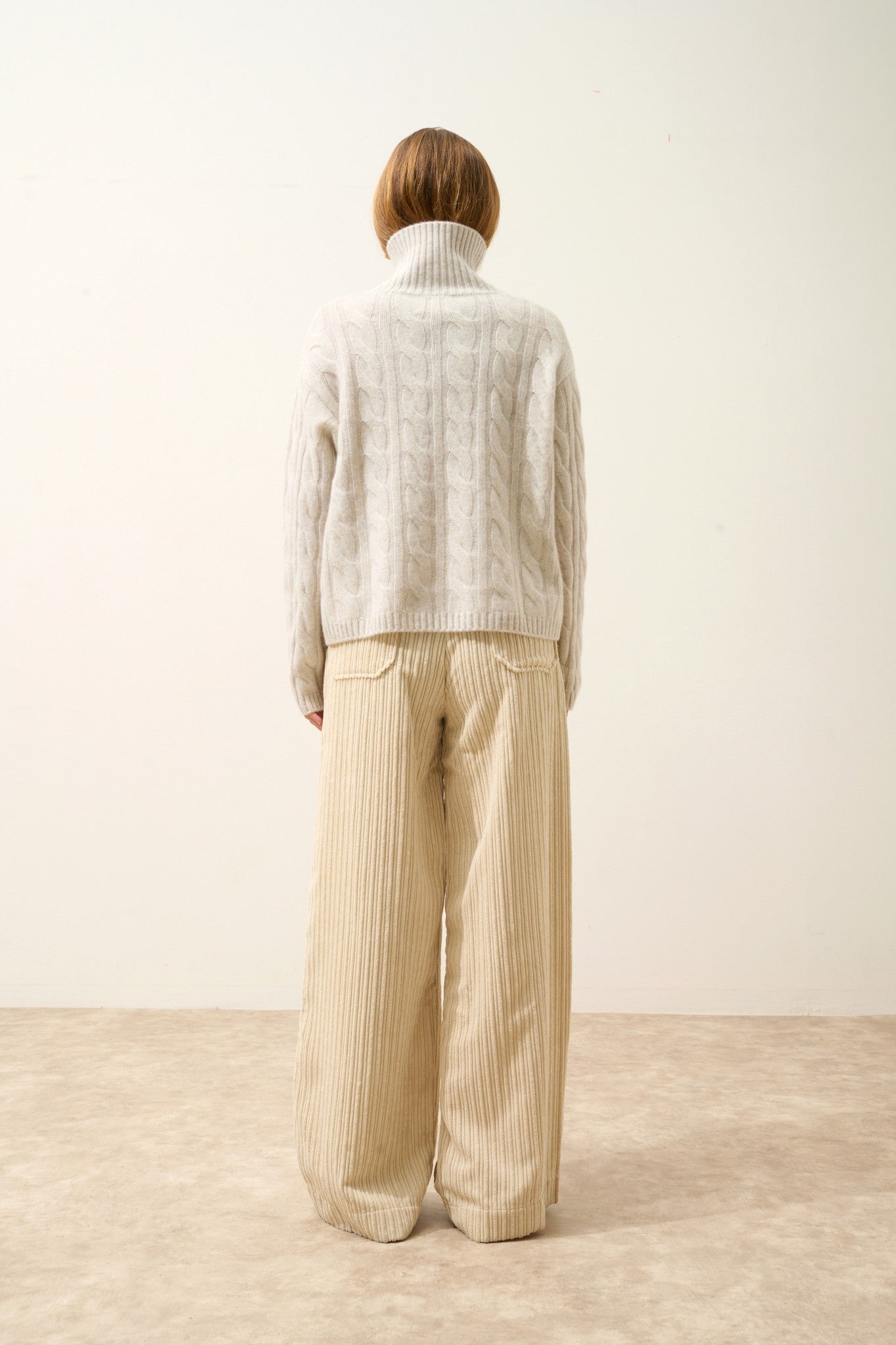 alessia pull col roulé 6 fils gris perle chiné 100% cachemire