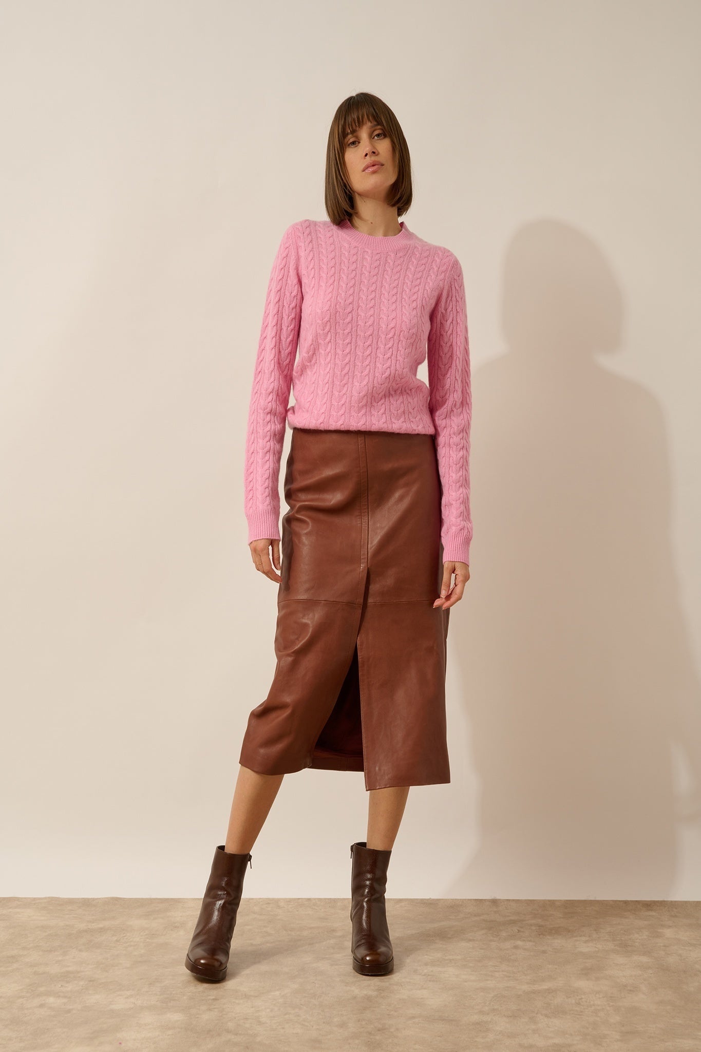 ALICE pull col rond 4 fils dragée