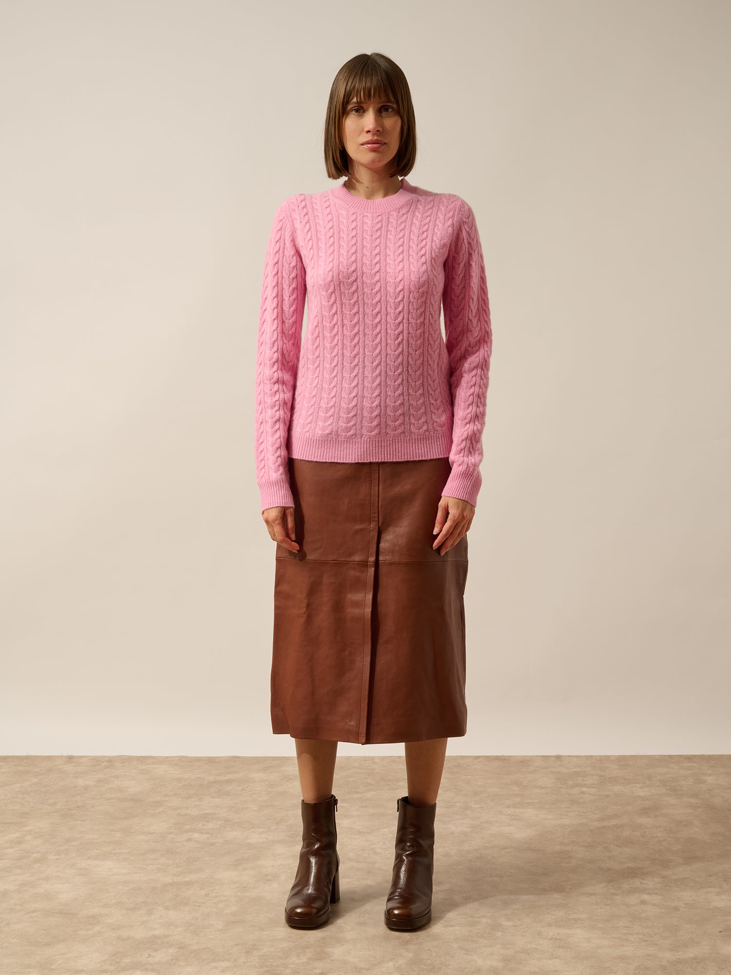 ALICE pull col rond 4 fils dragée