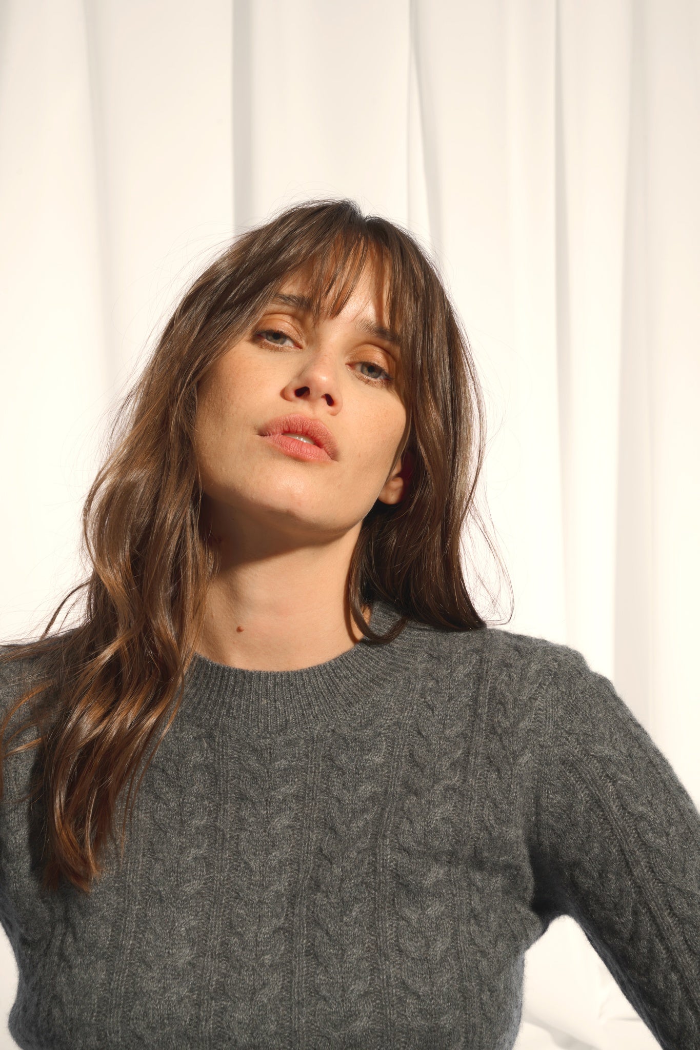 ALICE round-neck sweater anthracite mottled