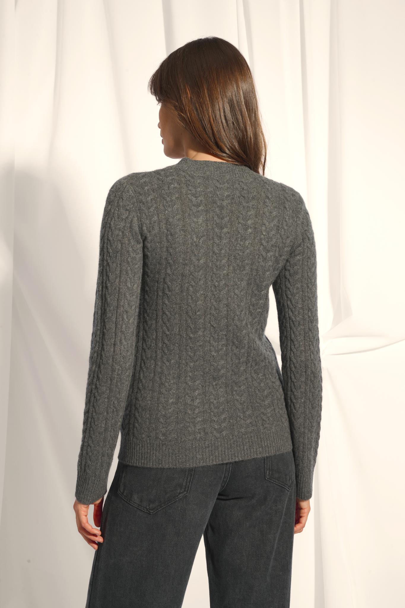 ALICE pull col rond anthracite chiné