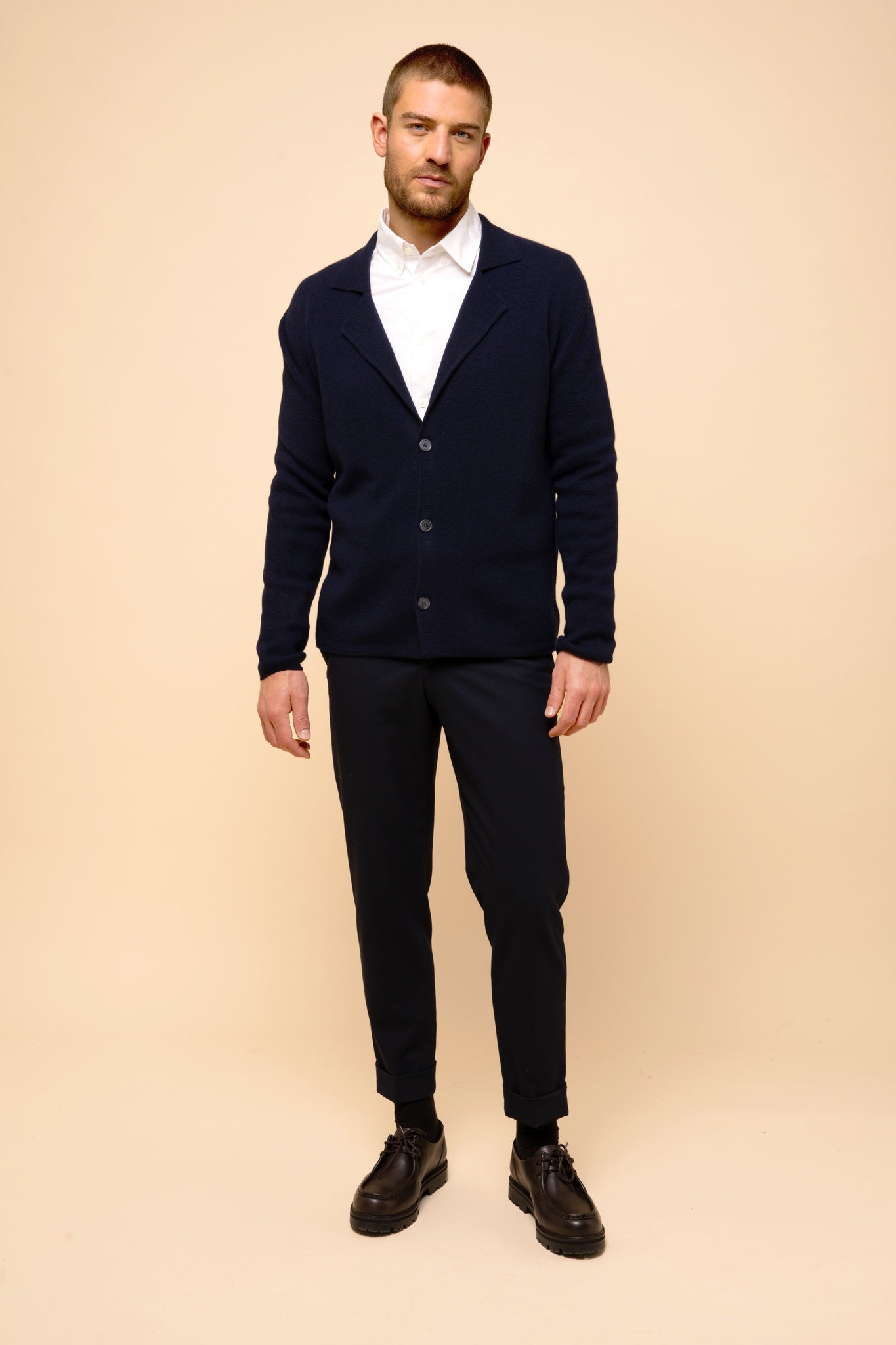 ALVAR veste col tailleur navy