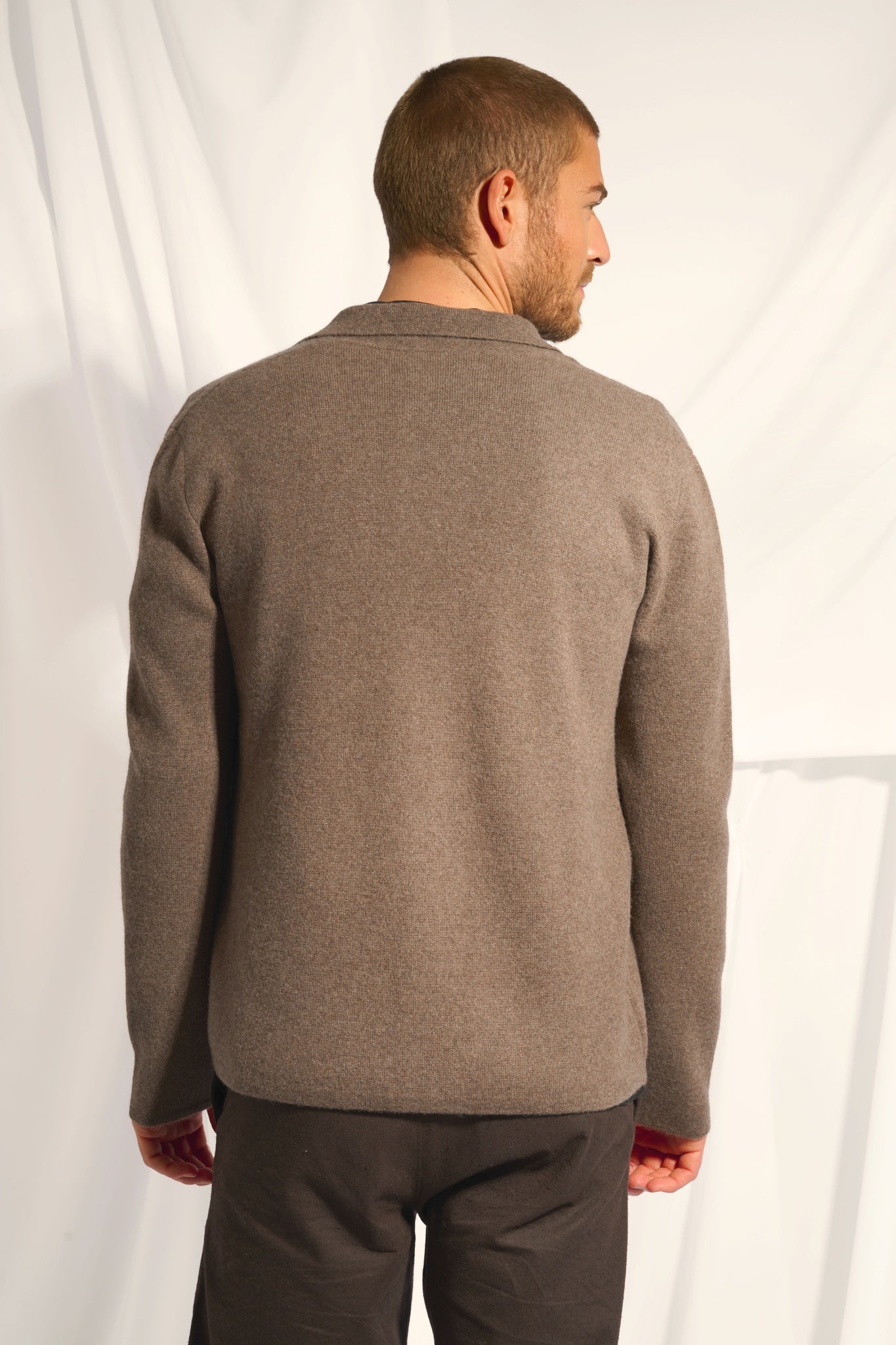 ALVAR veste col tailleur taupe chiné