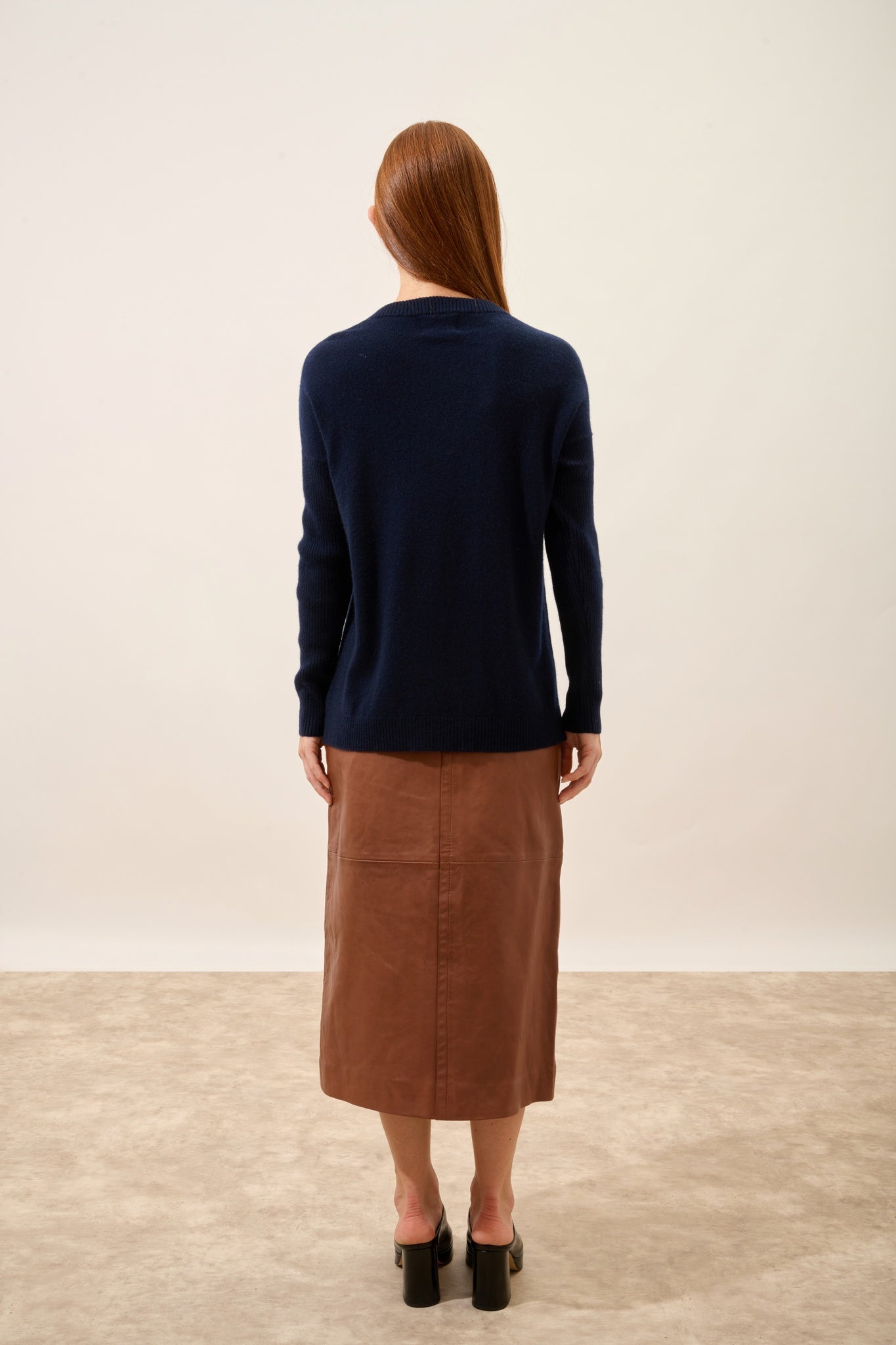 ALVERIS pull col rond navy