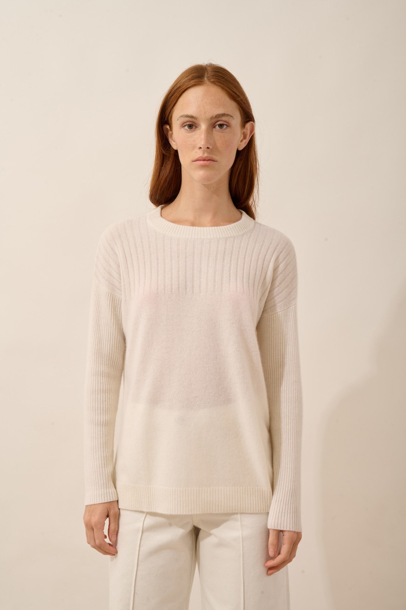 alveris pull col rond neige 100% cachemire