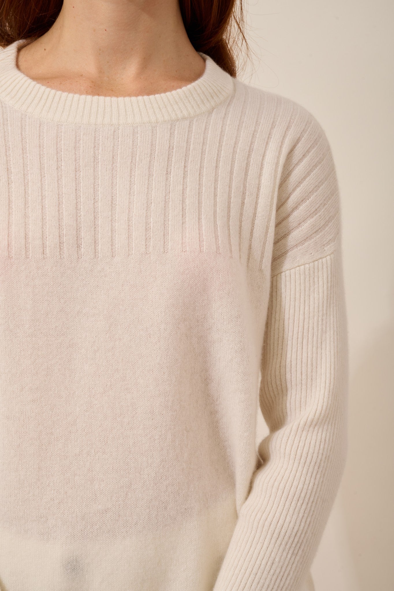 alveris pull col rond neige 100% cachemire