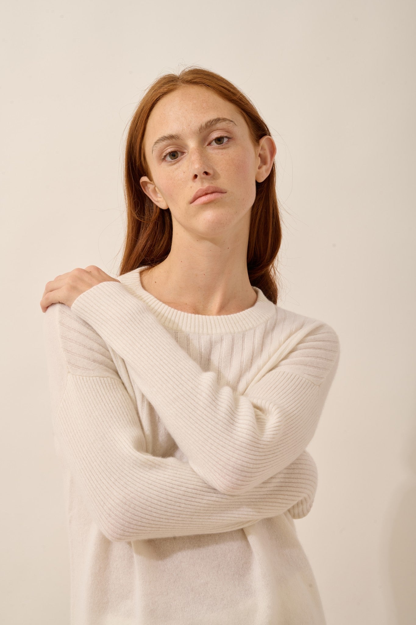 alveris pull col rond neige 100% cachemire