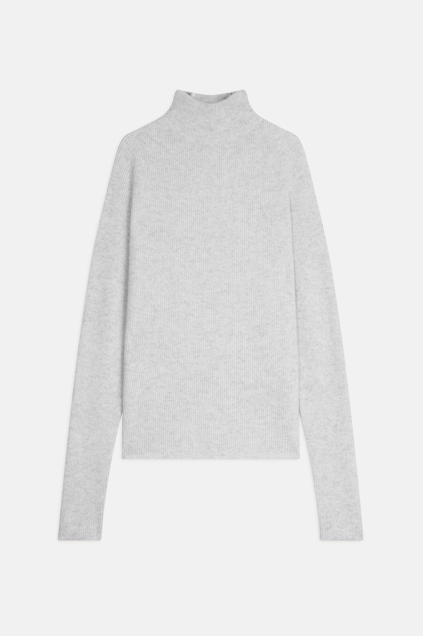 alyssa pull col montant gris perle chiné