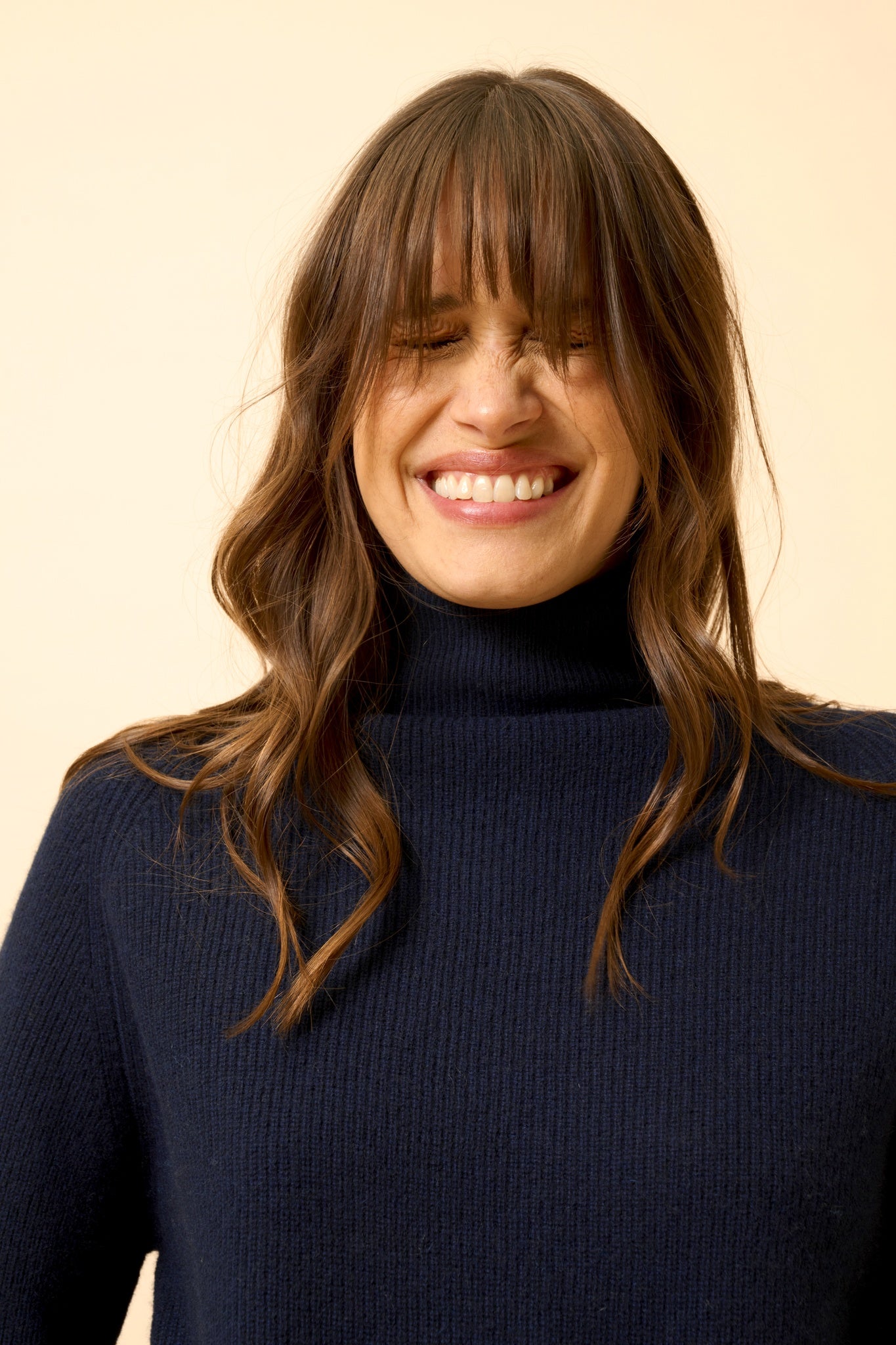 ALYSSA navy turtleneck sweater