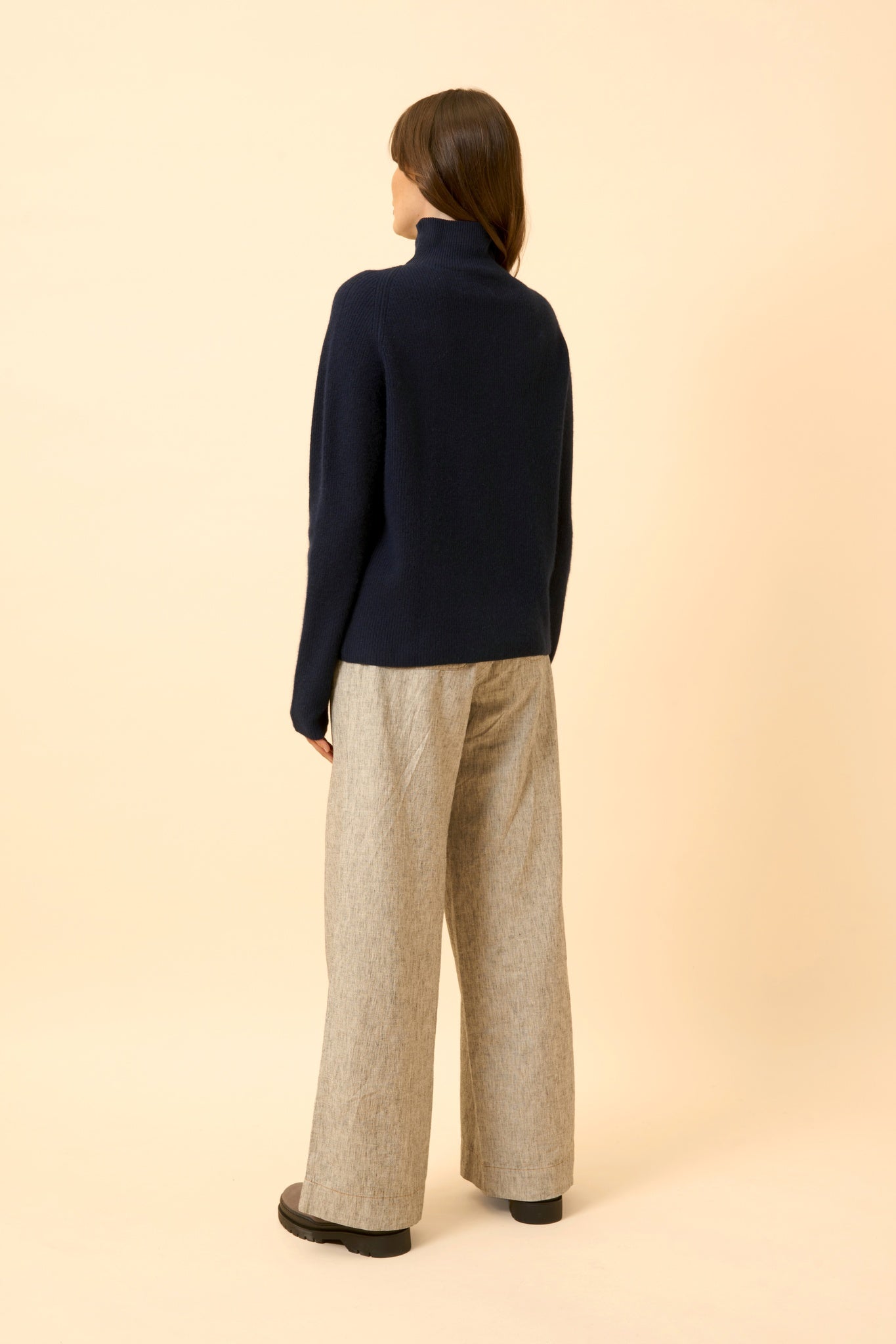 ALYSSA navy turtleneck sweater