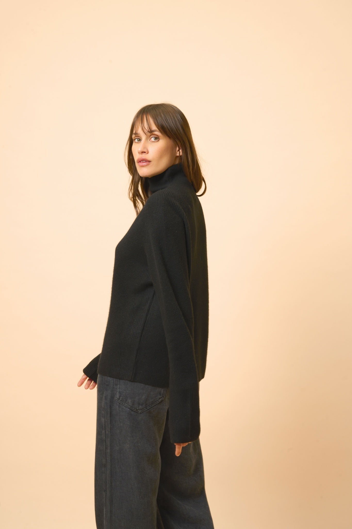 ALYSSA high neck sweater black