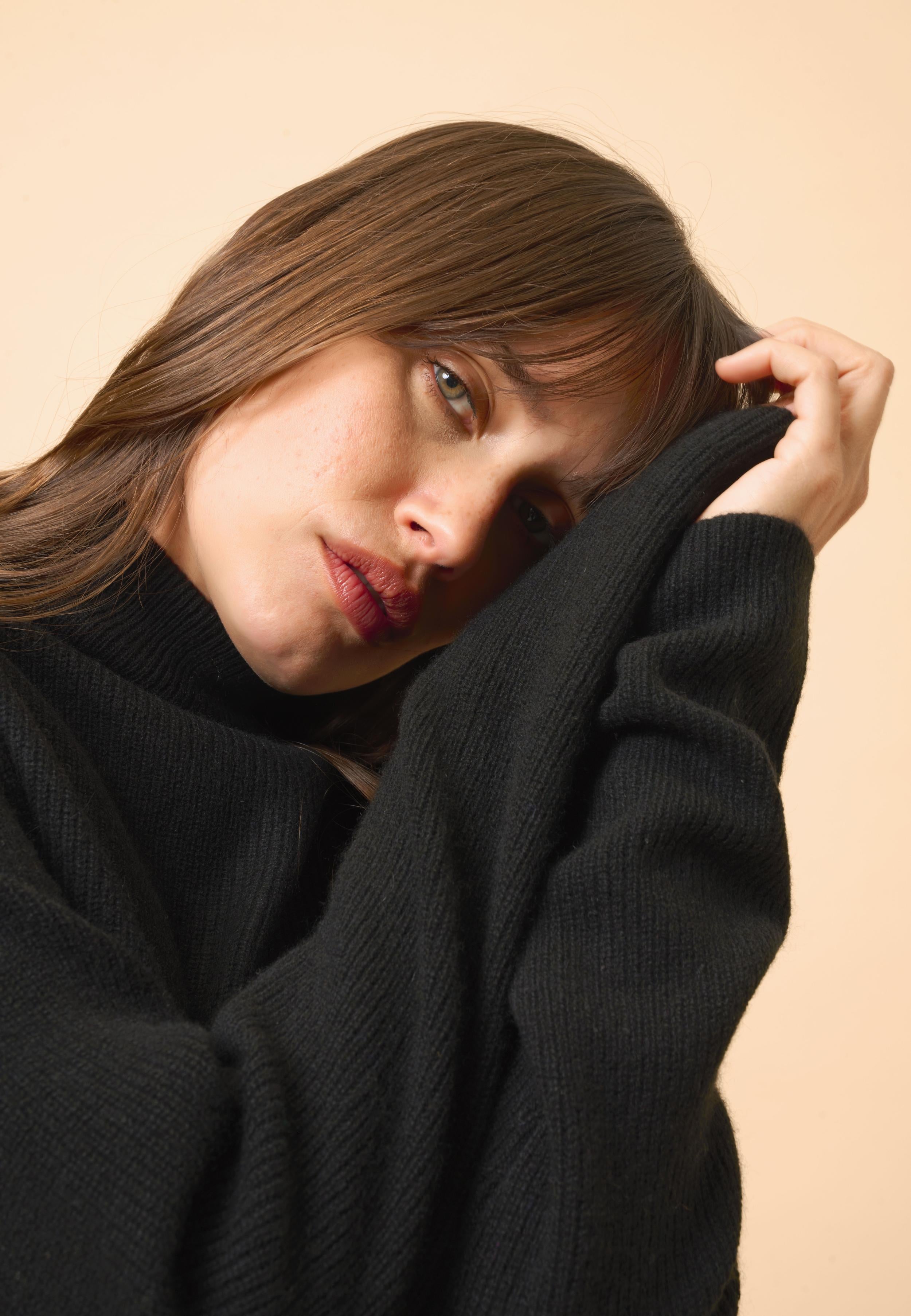 ALYSSA pull col montant noir