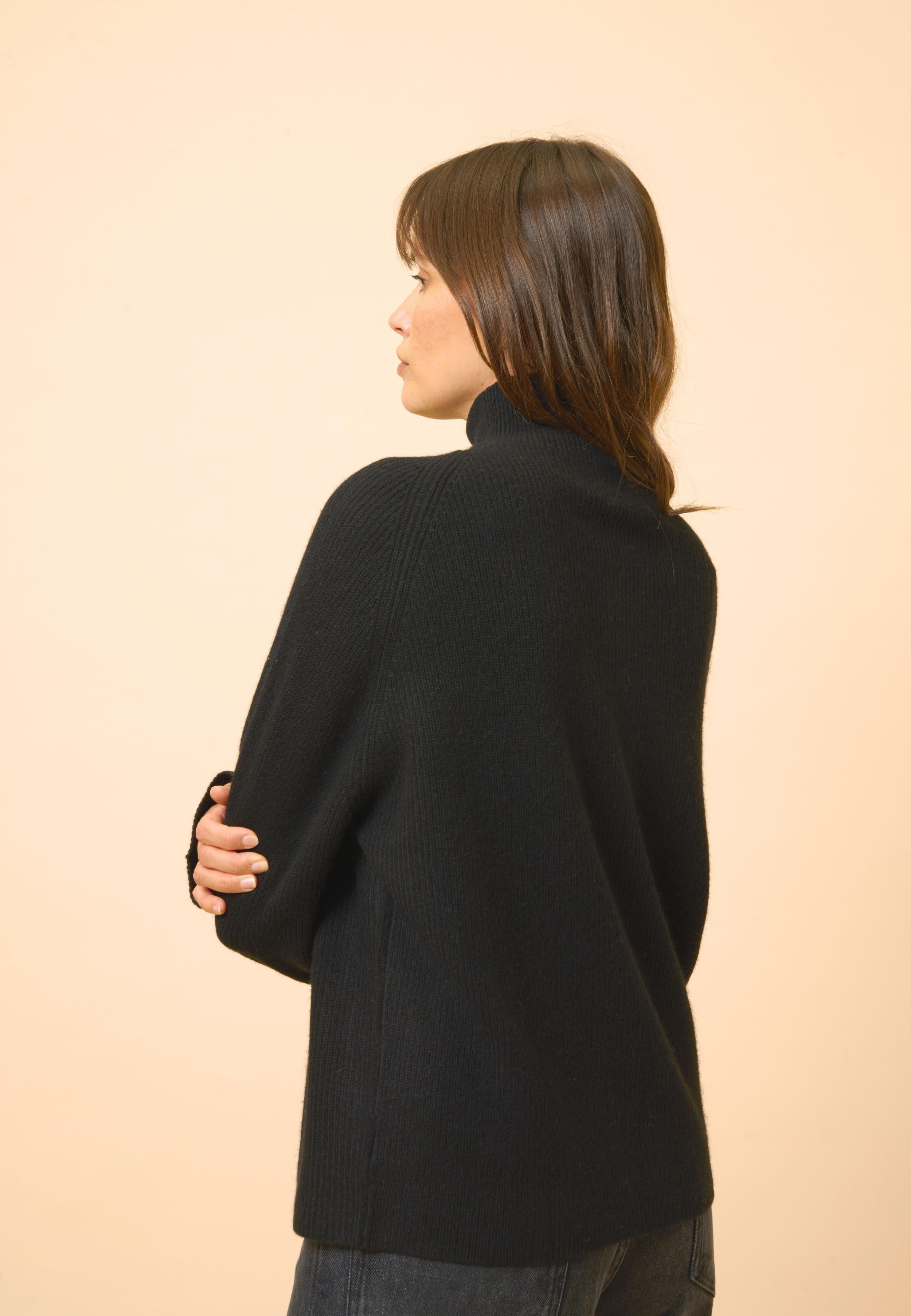 ALYSSA pull col montant noir