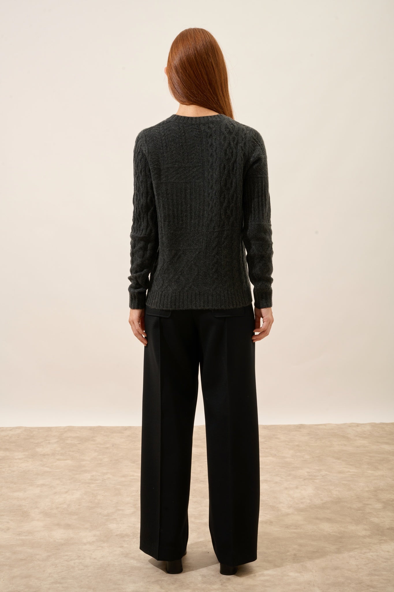 AMALA pull col rond carbone chiné