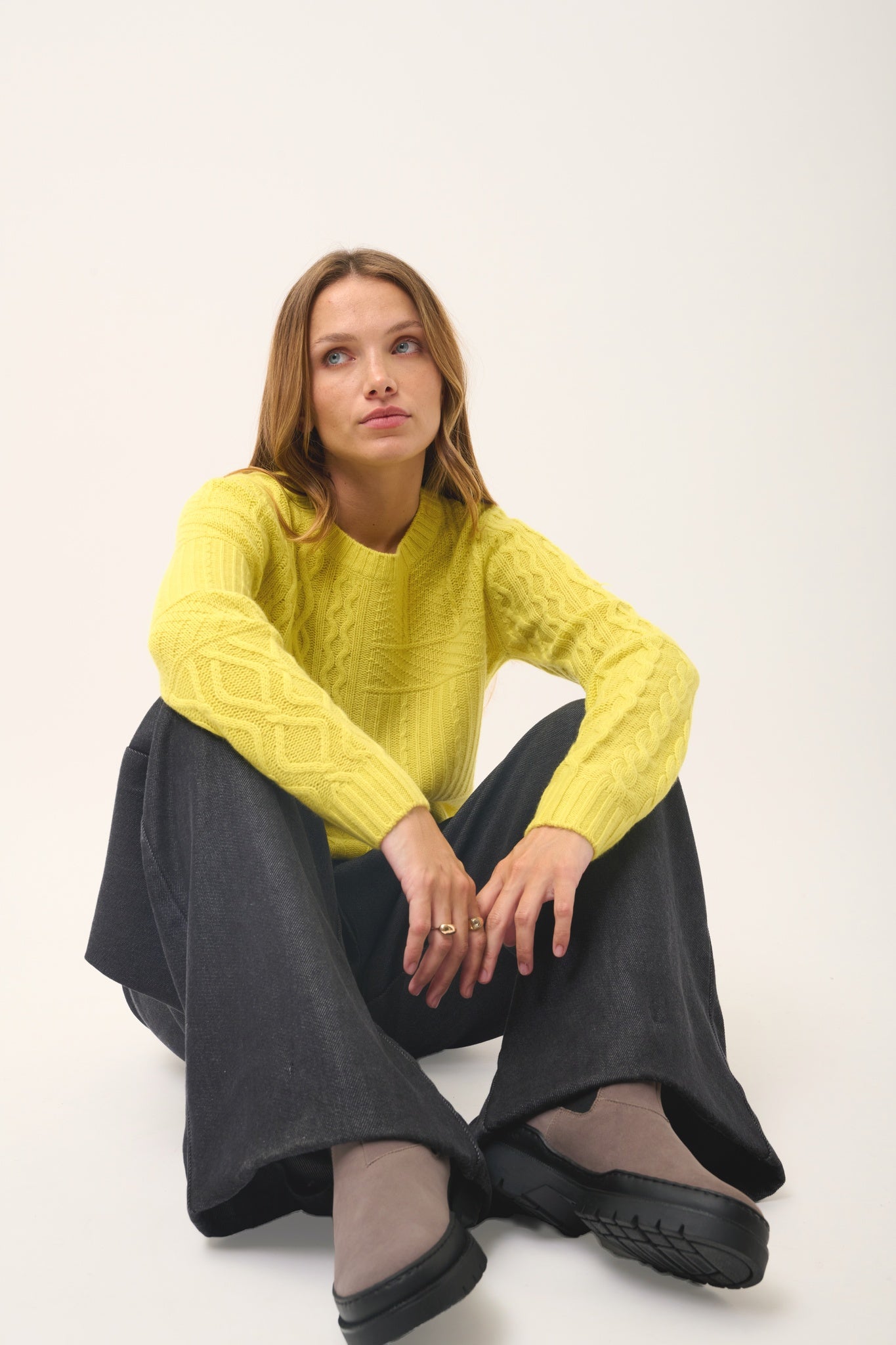 AMALA pull col rond citron