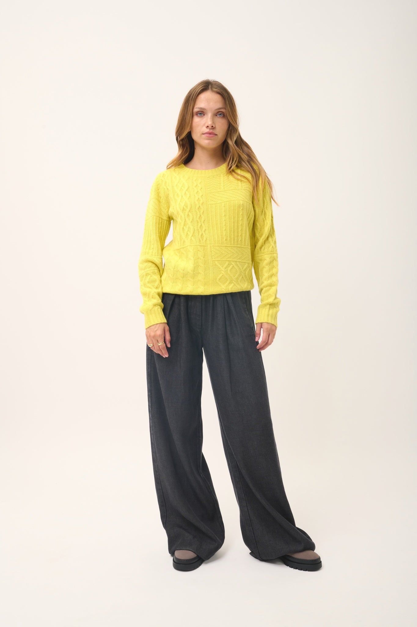 AMALA pull col rond citron