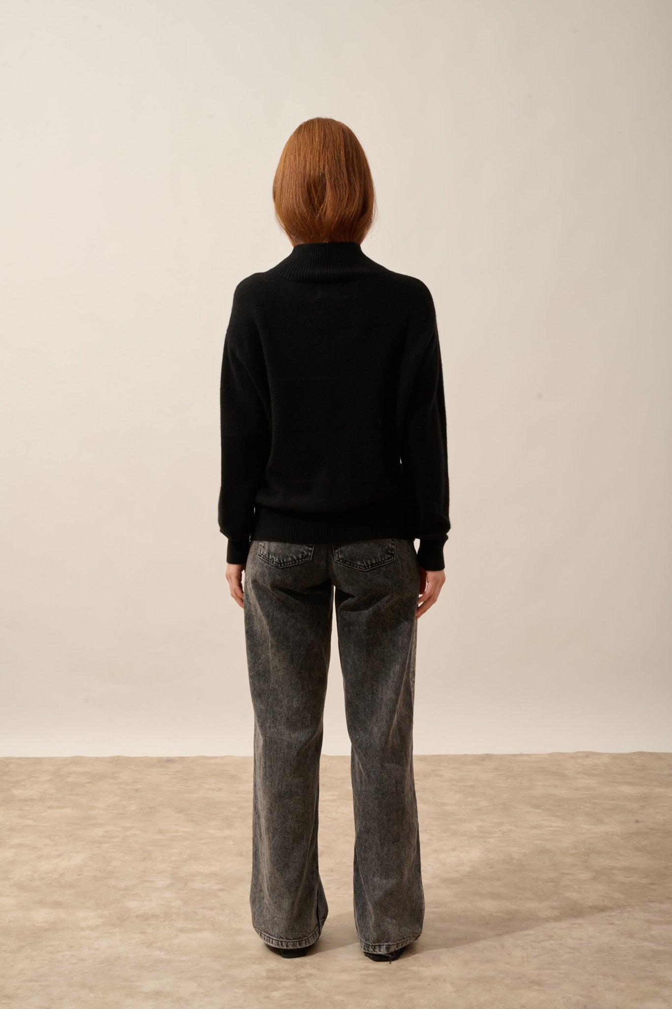 amber pull col montant bi-color noir