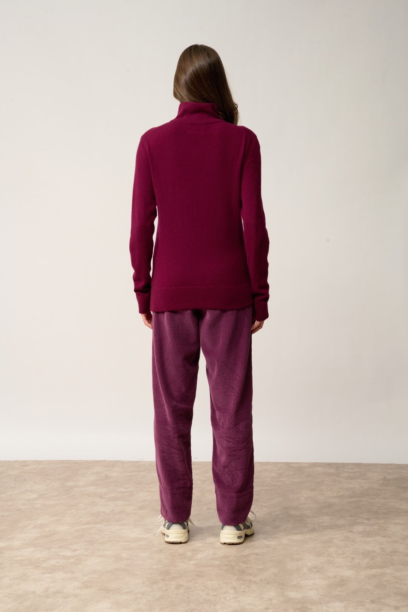 AMBRE pull col montant bordeaux